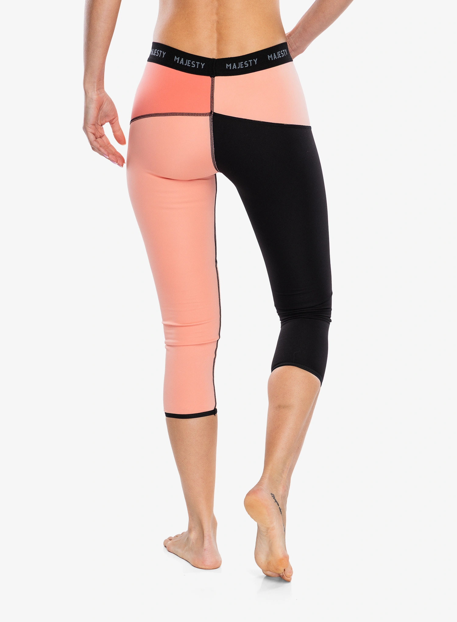 Ženske termo tajice Majesty Surface Pants - black/coral