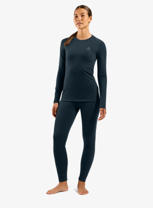 Ženske termo tajice Odlo Merino 200 BL Bottom Long - dark sapphire