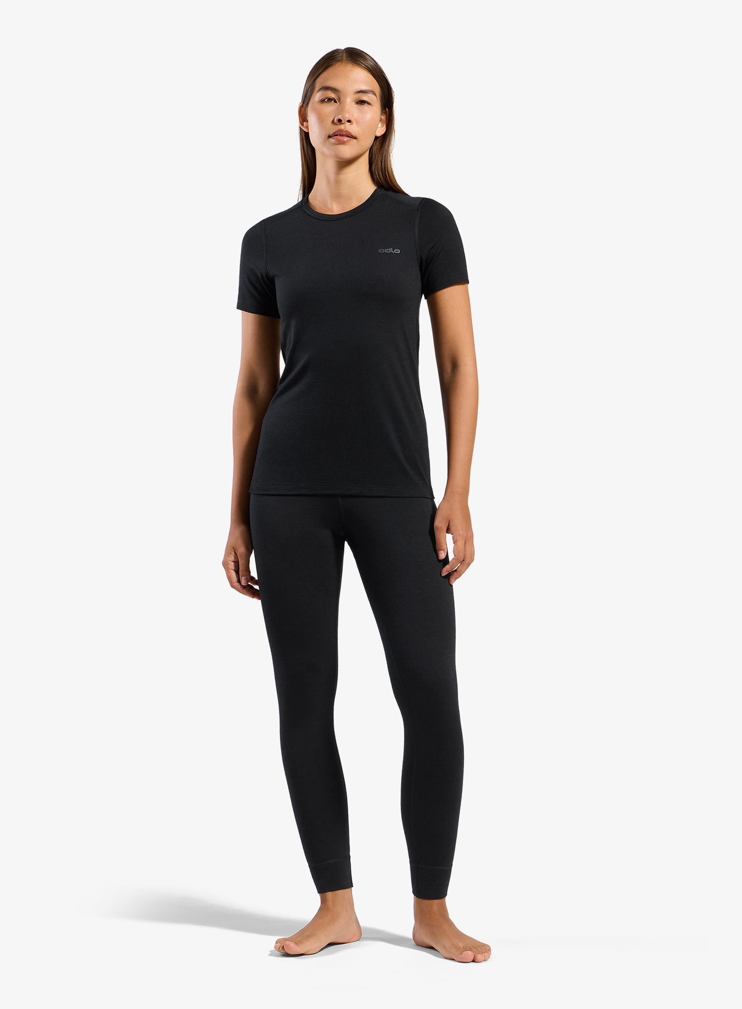 Ženske termo tajice Odlo Merino Fundamentals BL Bottom Long - black