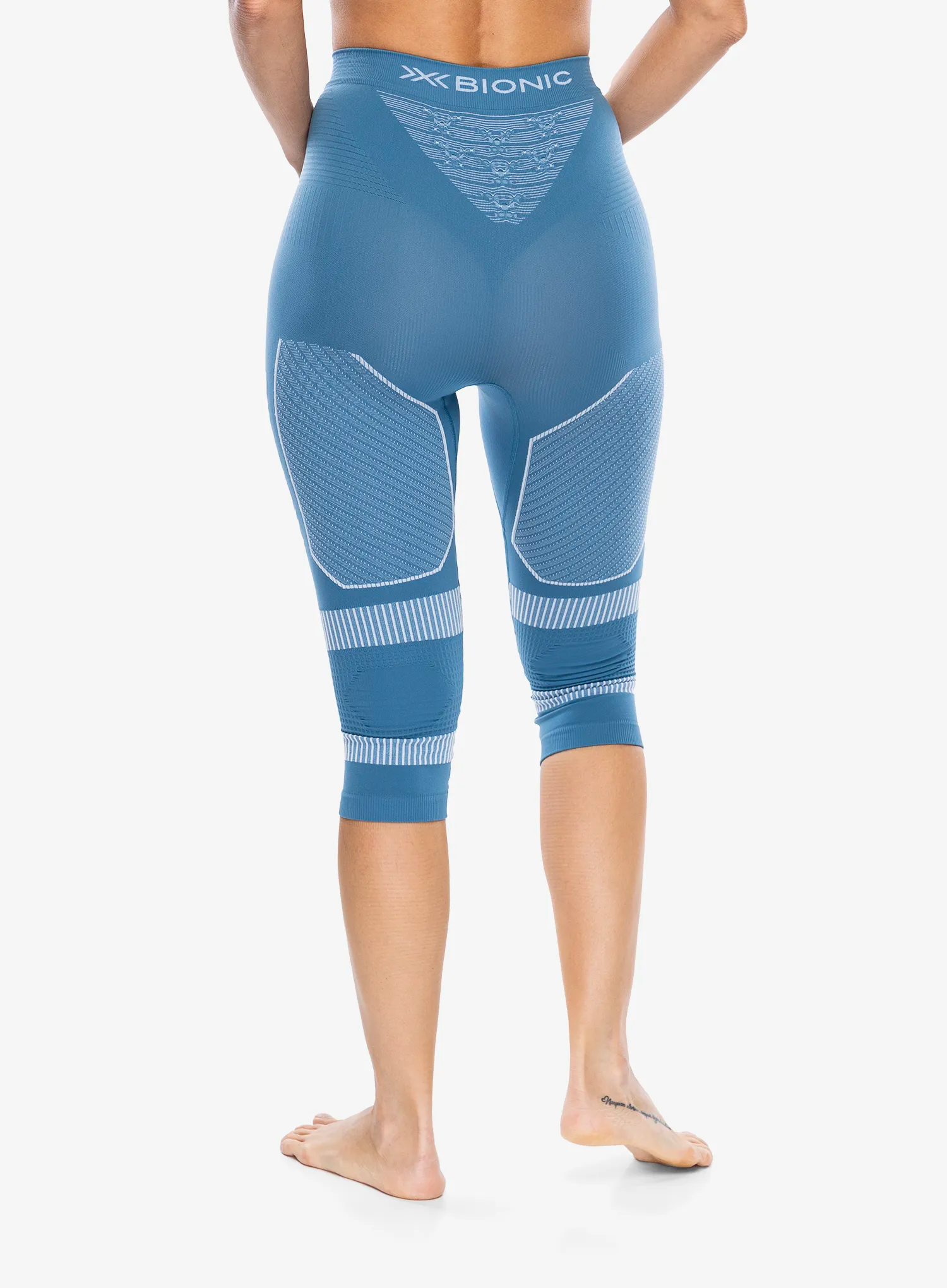 Ženske termo tajice X-Bionic Energy Accumulator Light Pants 3/4 - blue/arctic white