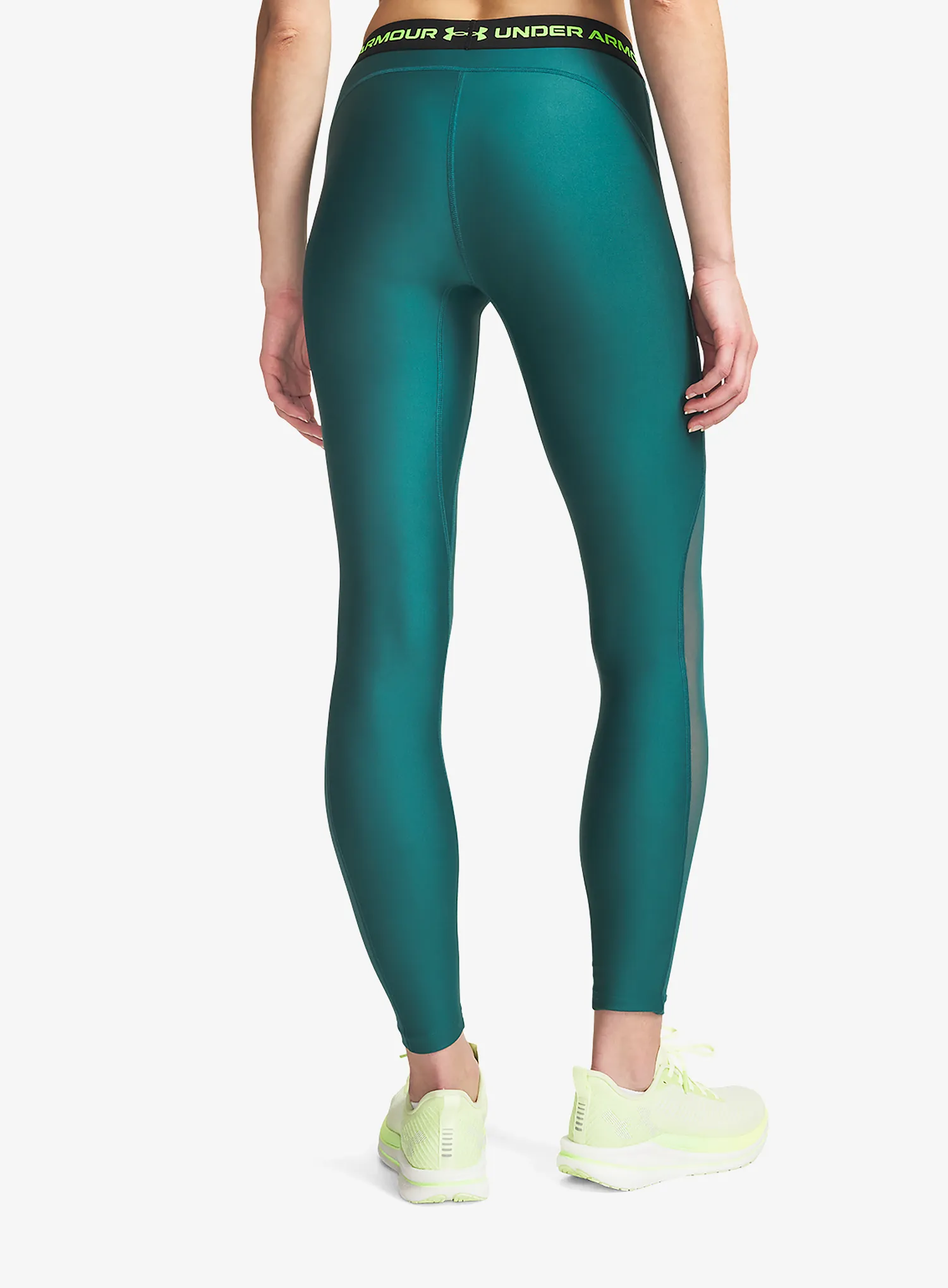 Ženske tajice za trening Under Armour Heatgear Mesh Legging - rack green/hyper green
