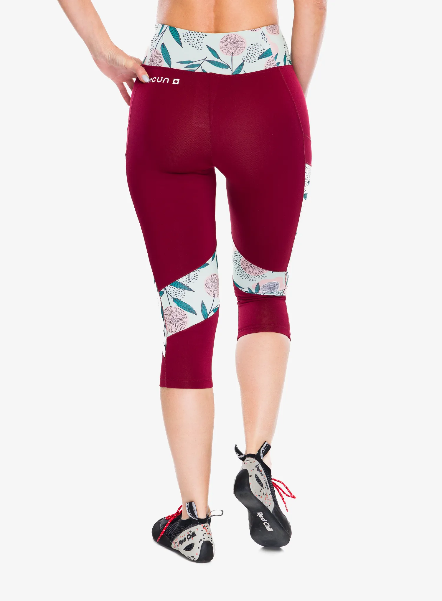 Penjačke tajice Ocun Rhea 3/4 Leggings - wine merlot