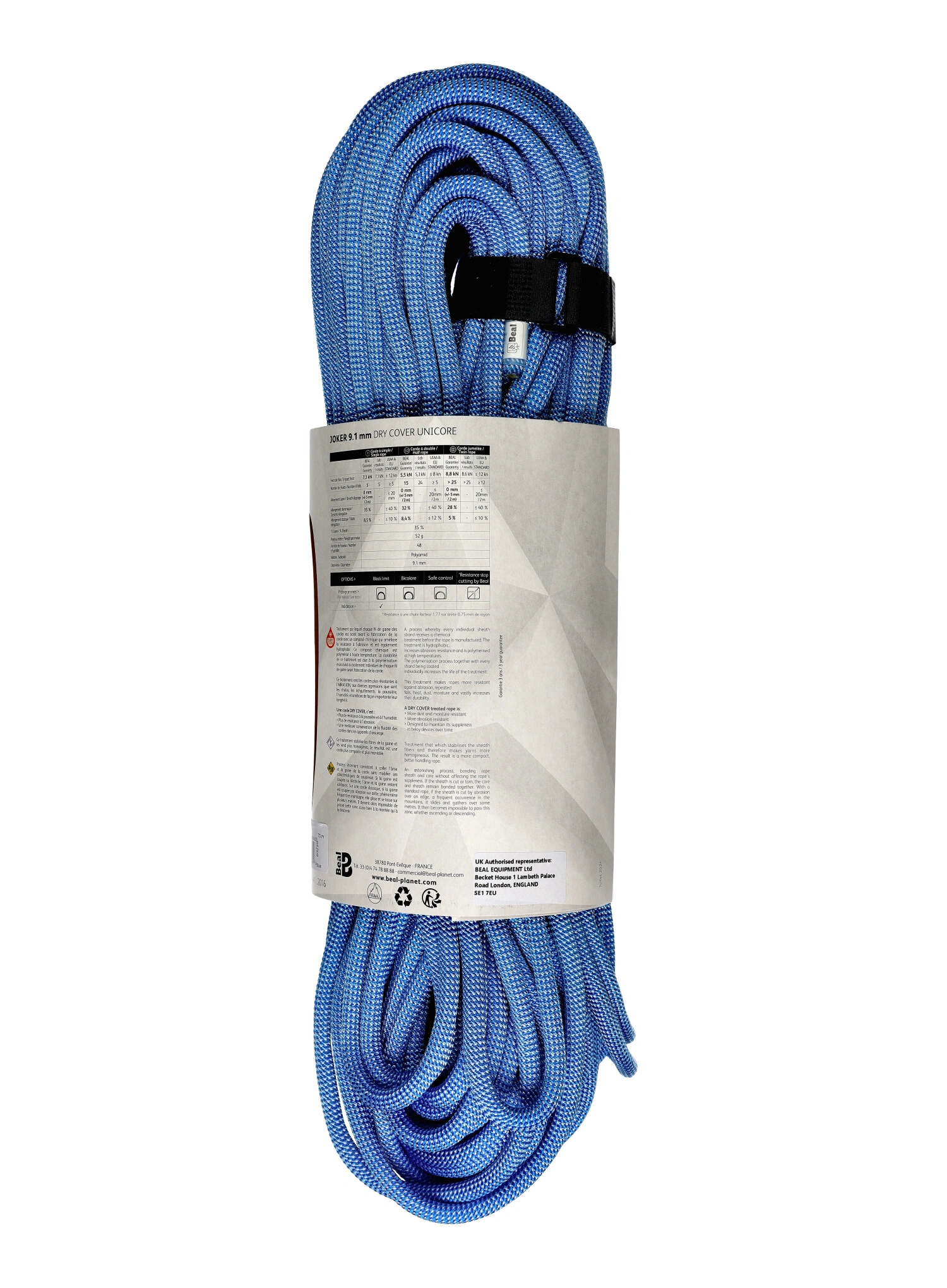 Dinamičko uže Beal Joker Soft Unicore 9,1 mm x 70 m Dry Cover - blue