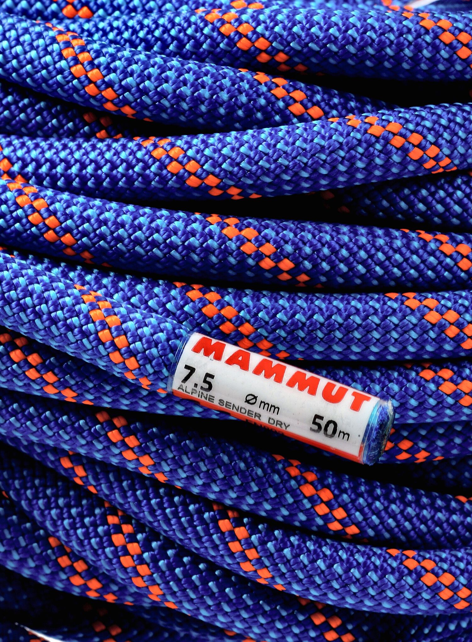 Dvojno uže Mammut 7.5 Alpine Sender Dry Rope 50 m - blue/safety orange