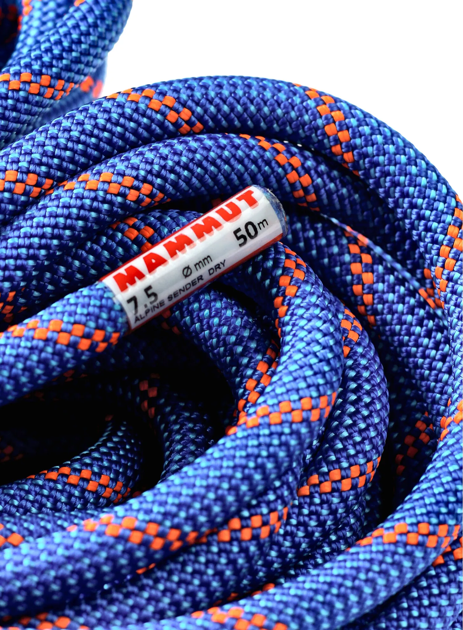 Uže za penjanje Mammut 7.5 Alpine Sender Dry Rope 50 m - blue/vibrant orange
