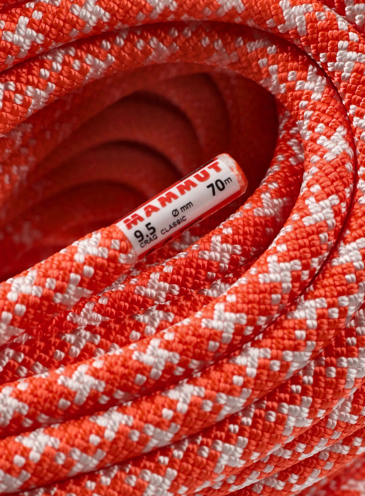 Uže za penjanje Mammut 9.5 Crag Classic Rope 70 m - white/vibrant orange