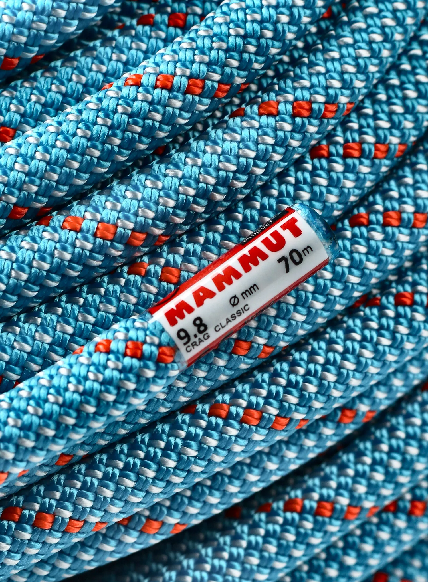 Uže za penjanje Mammut 9.8 Crag Classic Rope 70 m - white/ice mint
