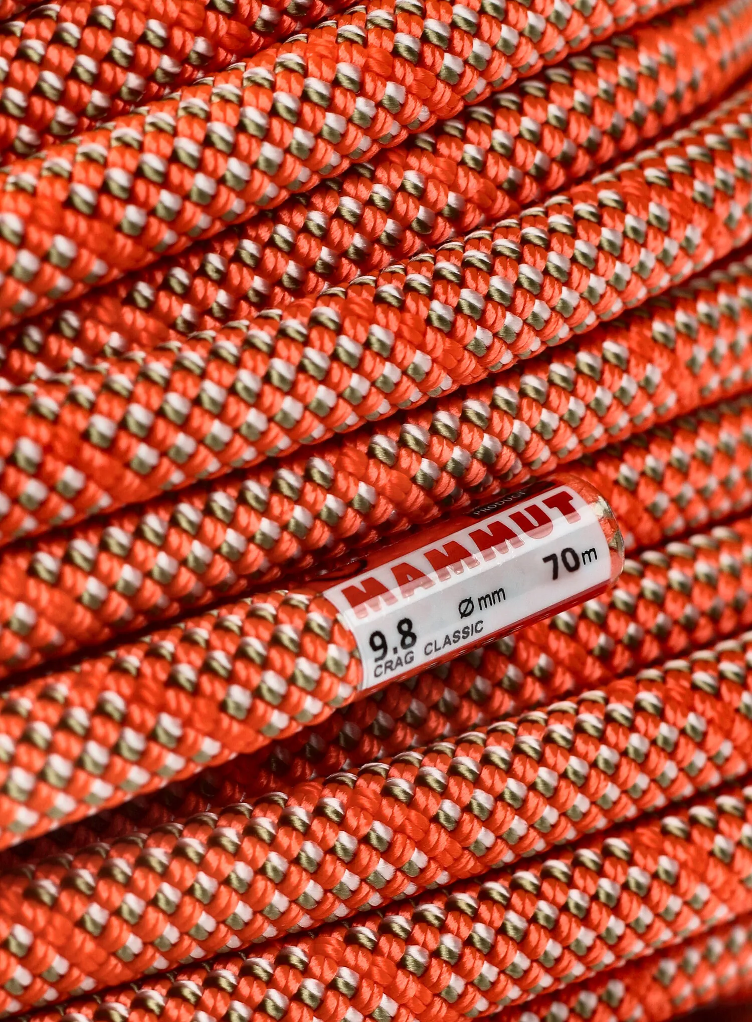 Uže za penjanje Mammut 9.8 Crag Classic Rope 70 m - white/orange