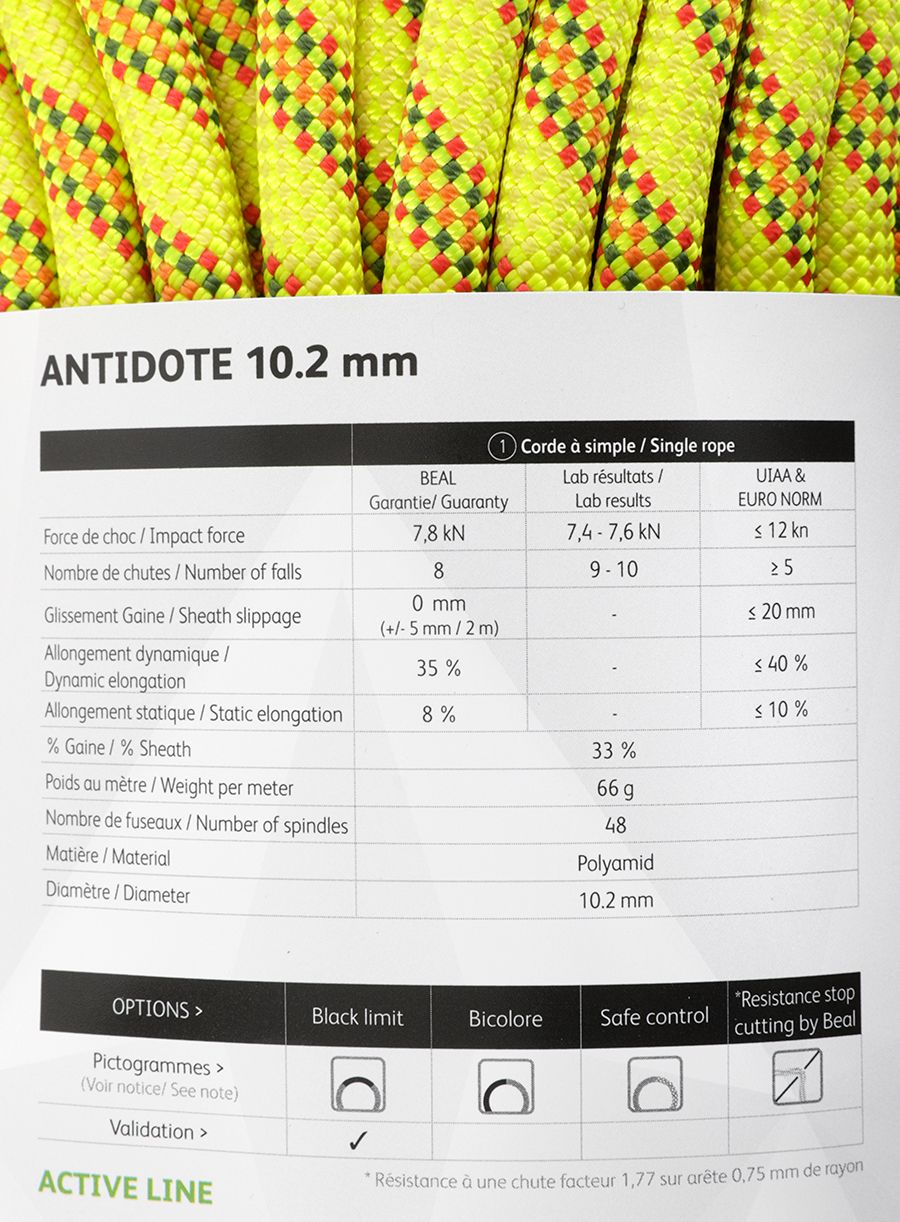 Dinamičko uže Beal Antidote 10,2 mm 70m - yellow