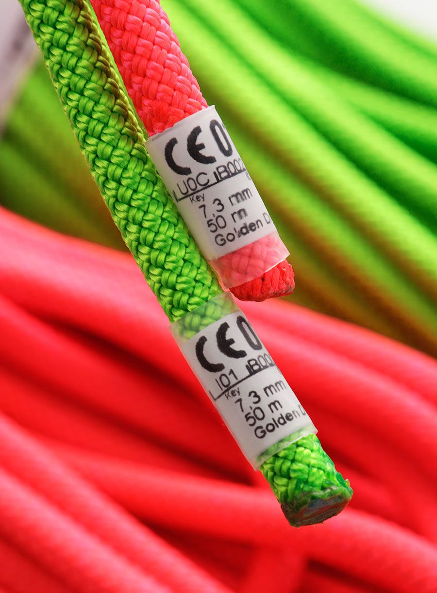 Half uže Beal Gully 7,3 mm 50 m Unicore Golden Dry x 2 - orange/green
