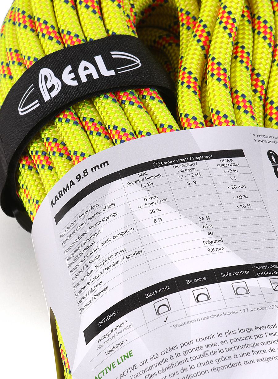 Uže za penjanje Beal Karma 9,8 mm 70 m - yellow