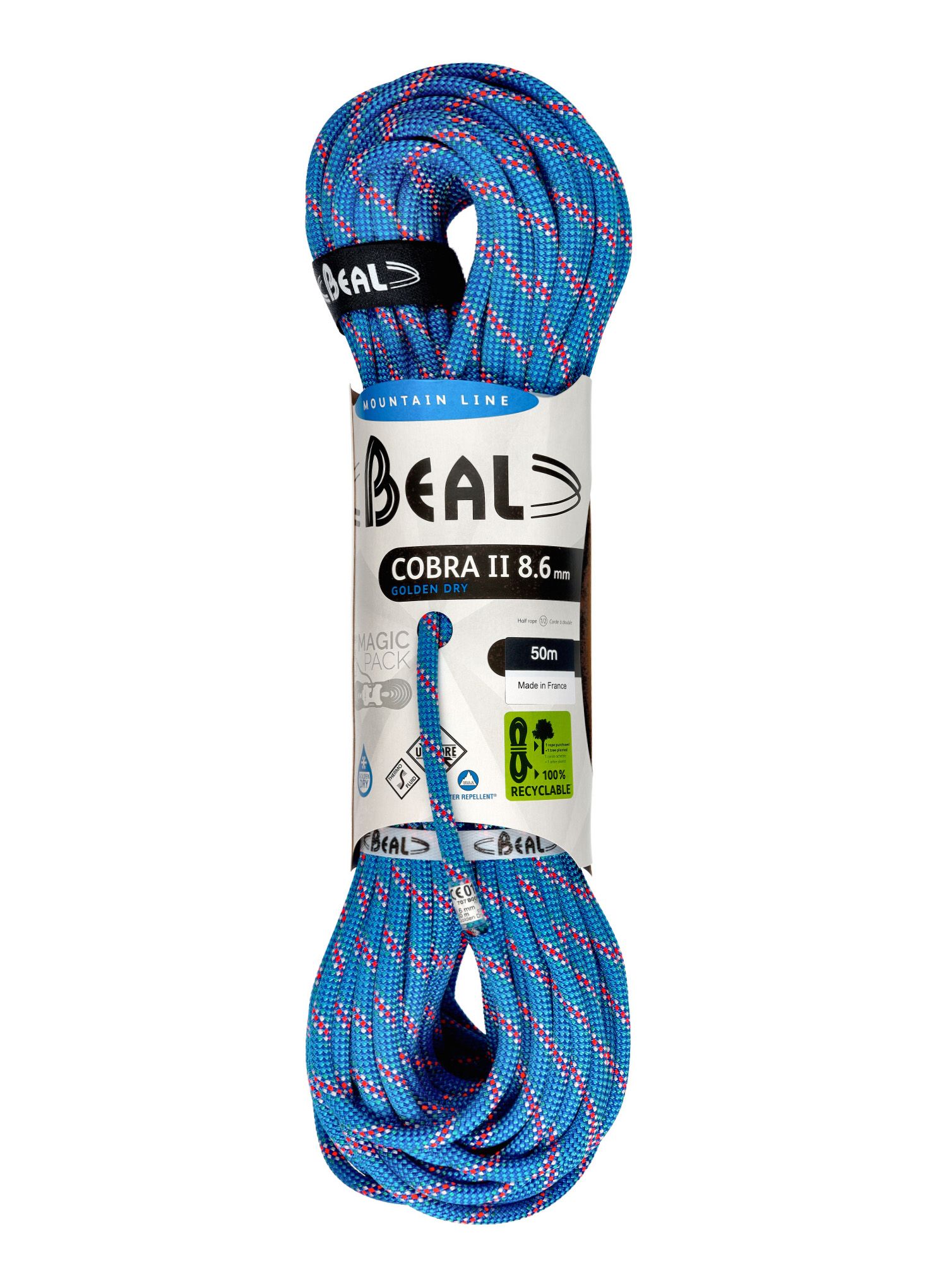 Dinamičko uže Beal Cobra Unicore Golden Dry 8,6 mm 50 m - blue