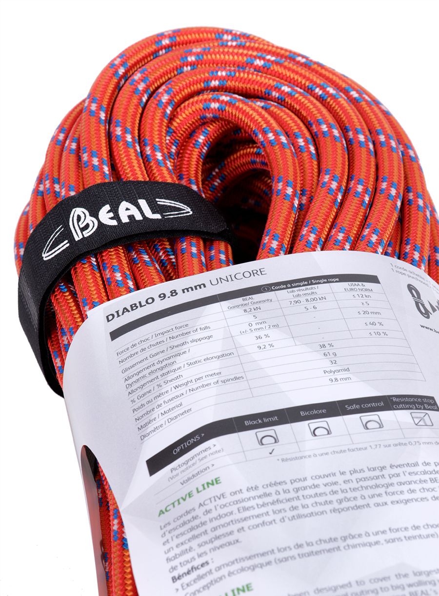 Uže za penjanje Beal Diablo 9,8 mm 50 m Unicore - red