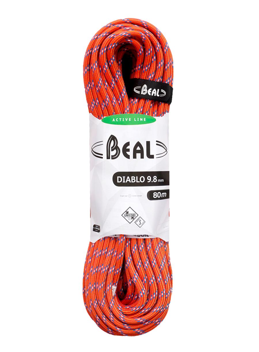 Uže za penjanje Beal Diablo 9,8 mm 80 m Unicore - red