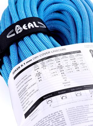 Uže za penjanje Beal Joker 9,1 mm 60 m Unicore Dry Cover - blue