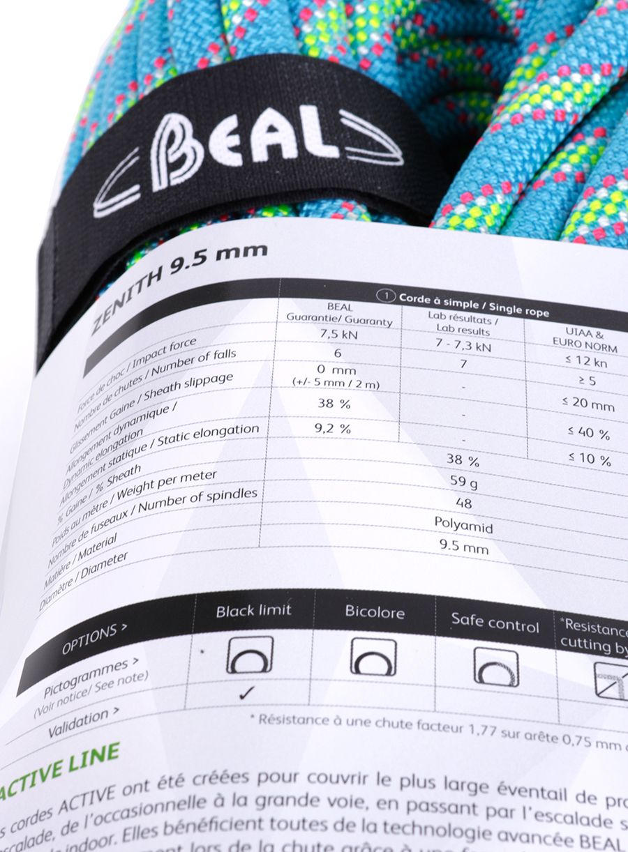 Uže za penjanje Beal Zenith 9,5 mm 60 m - blue