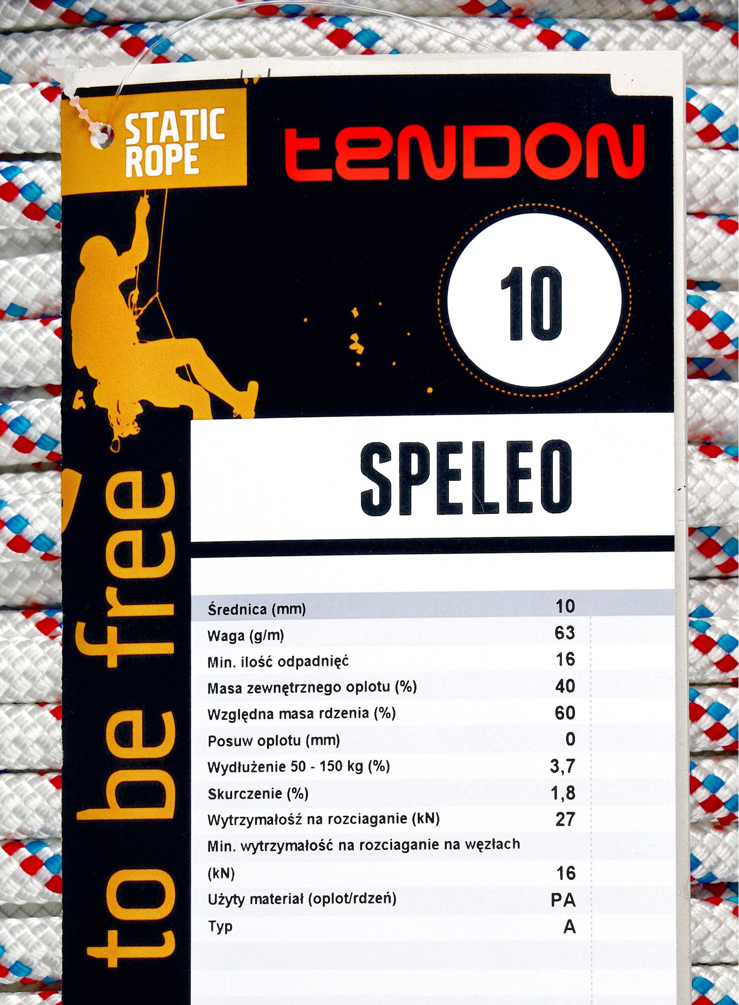 Statičko uže Tendon Speleo 10 mm 50 m - white