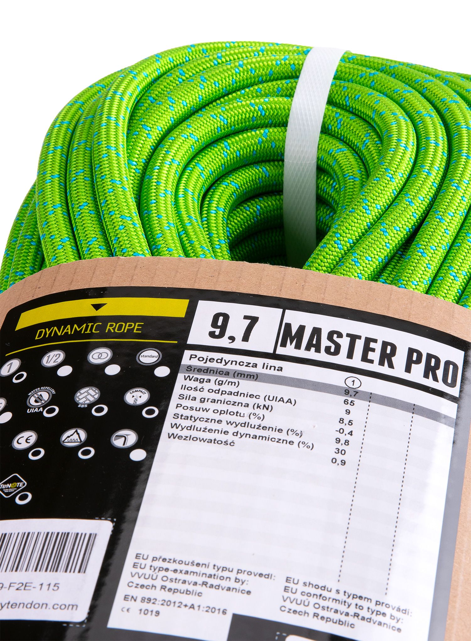 Uže za penjanje Tendon Master Pro 9.7 mm 70m - green