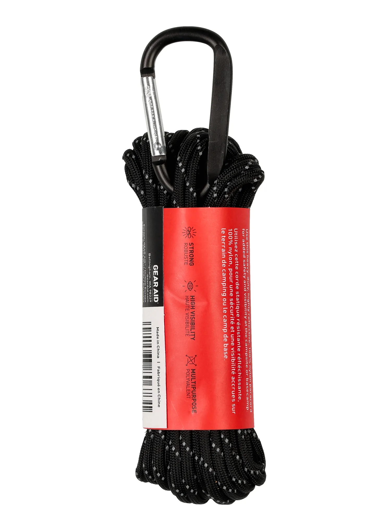 Uže GearAid 550 Paracord Reflective 9m - black