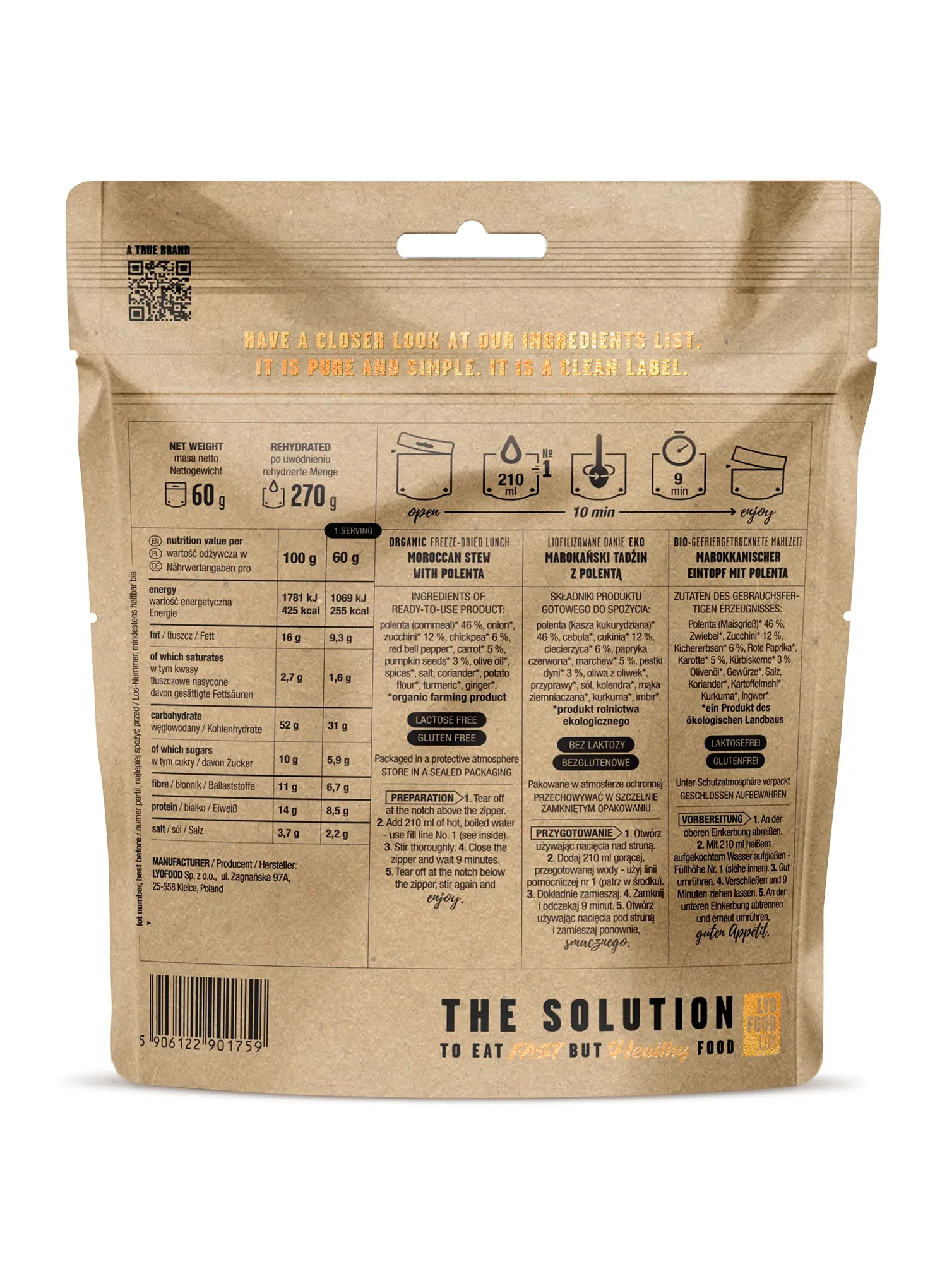 Liofilizat LYOFOOD Bistro Organic moroccan stew 270g