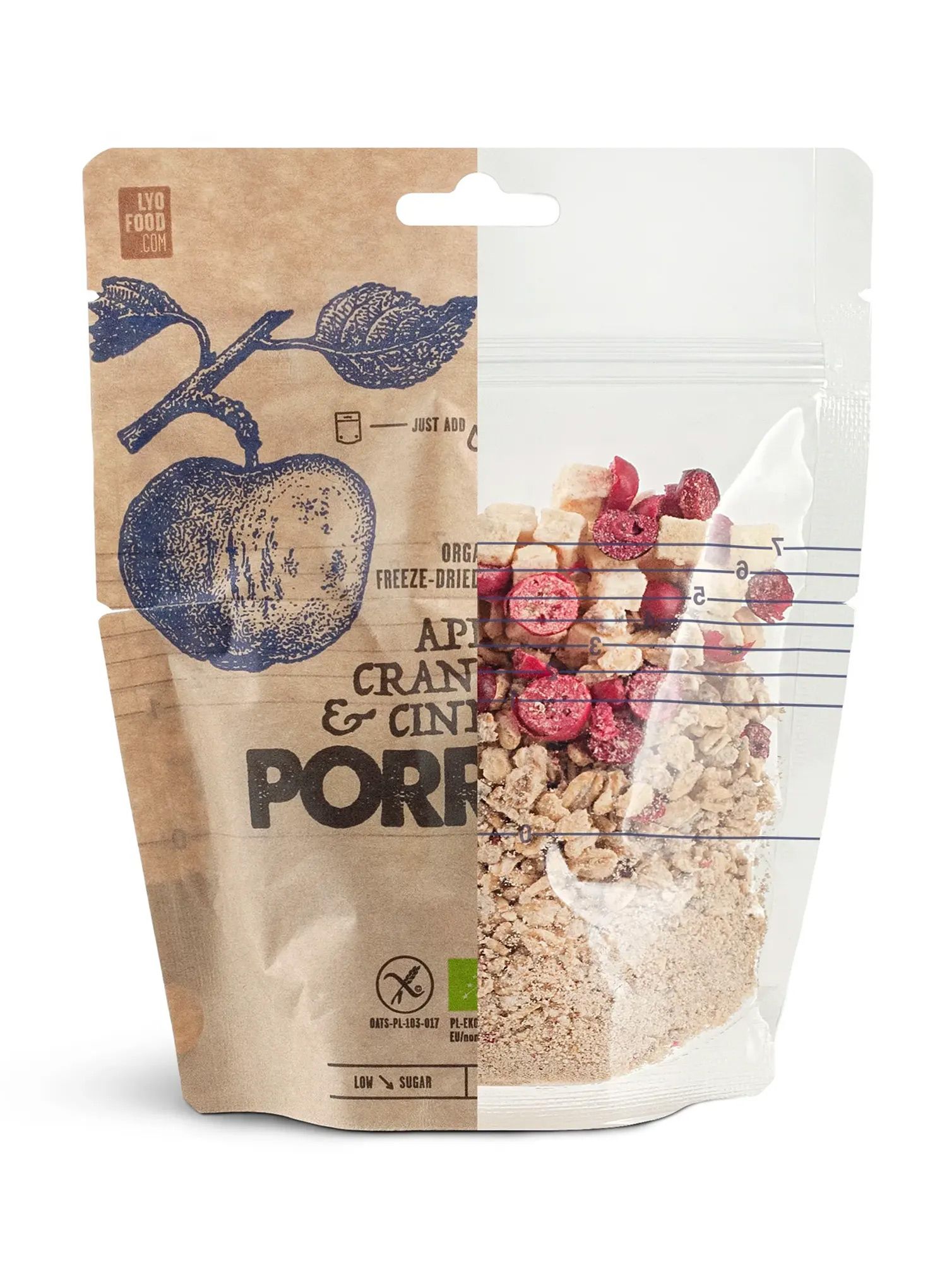 Liofilizat LYOFOOD Bistro Organic apple, cranberry and cinnamon porridge 270 g