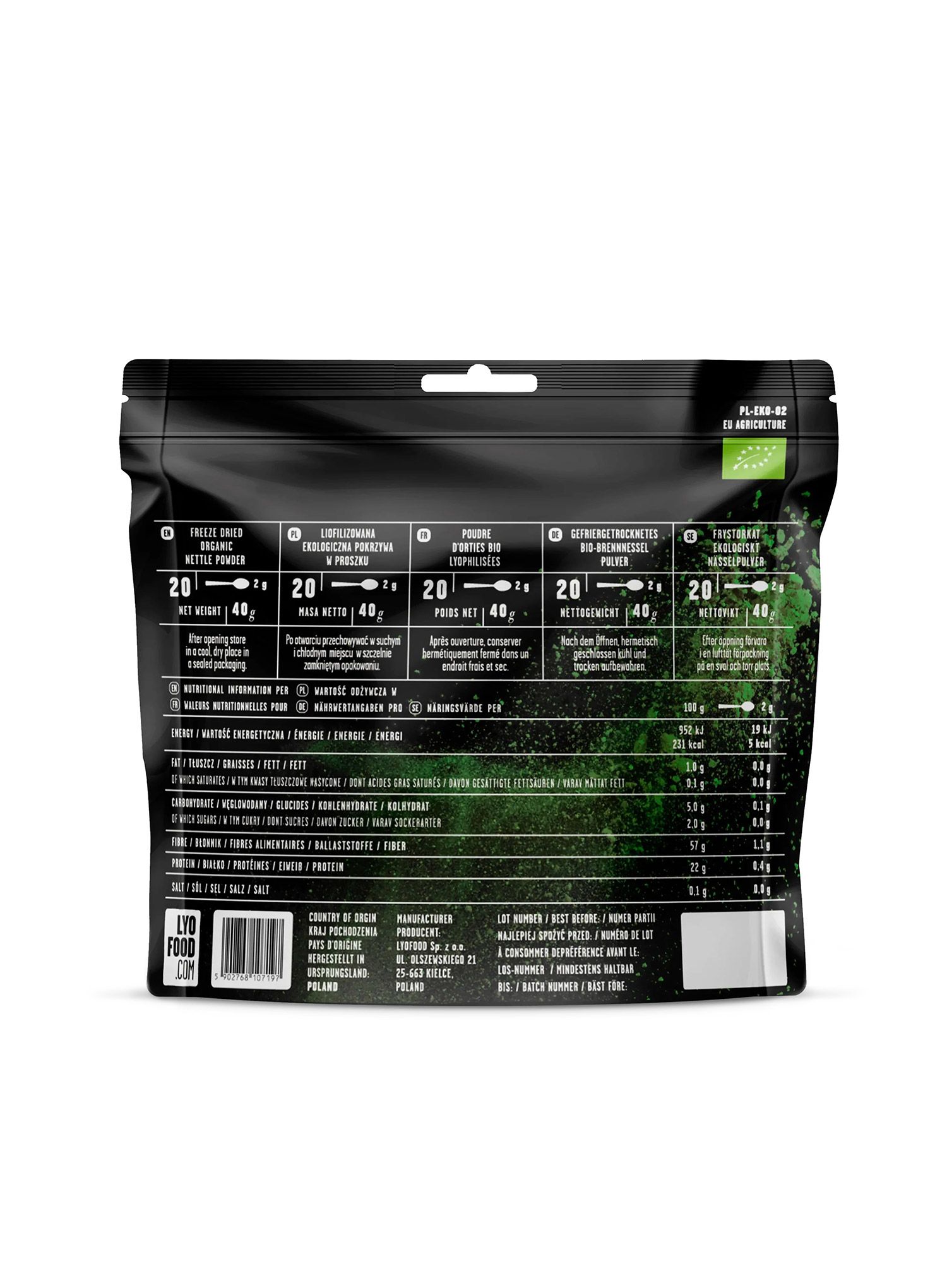 Liofilizat LYOFOOD Ekološka kopriva u prahu 40 g
