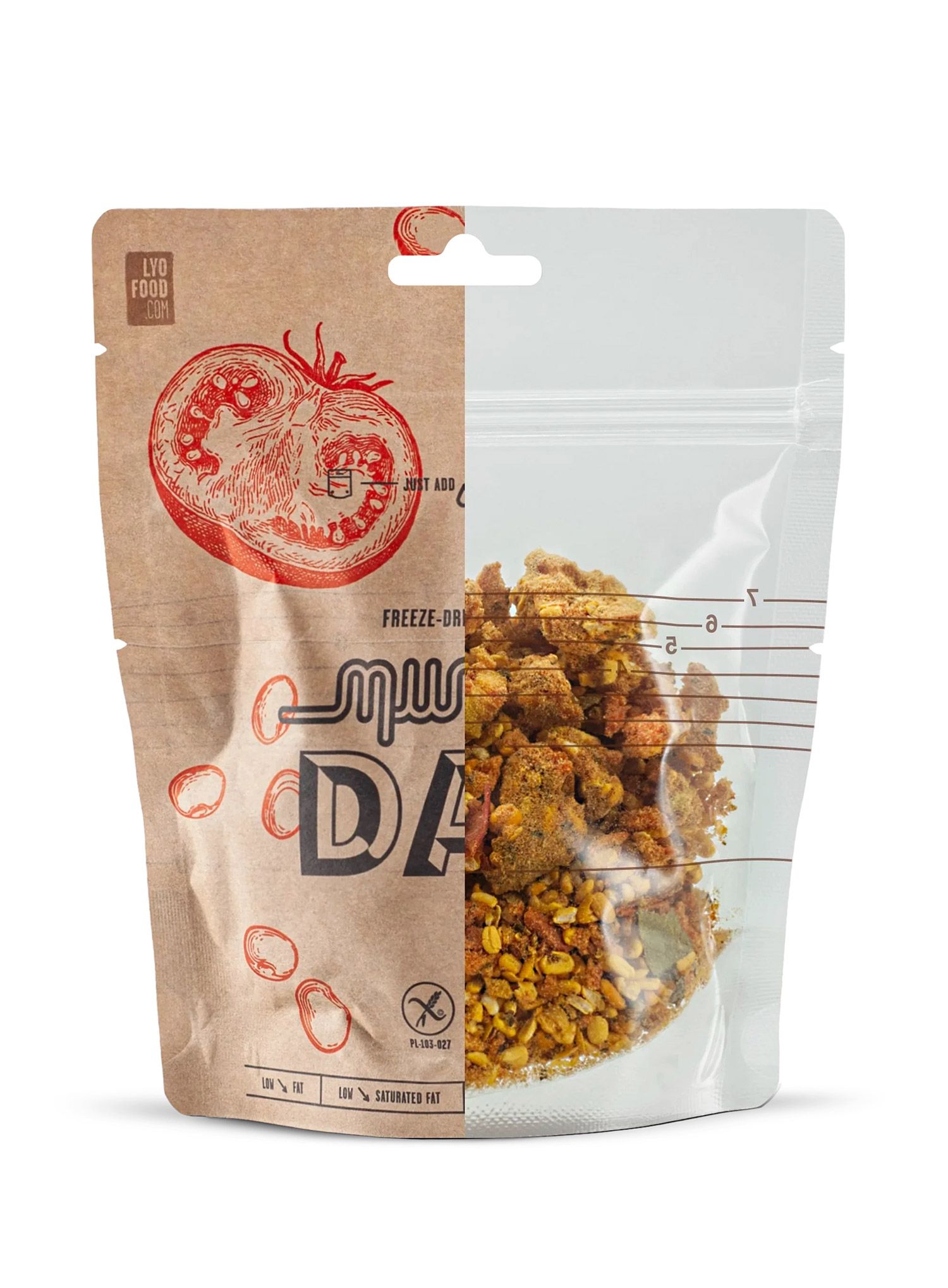 Liofilizat LYOFOOD Mungo grah s rajčicom u indijskom stilu 270 g