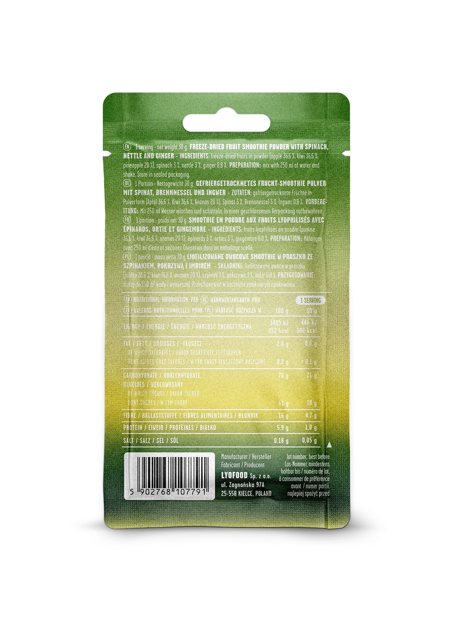 Liofilizat LYOFOOD Green Smoothie 280 ml