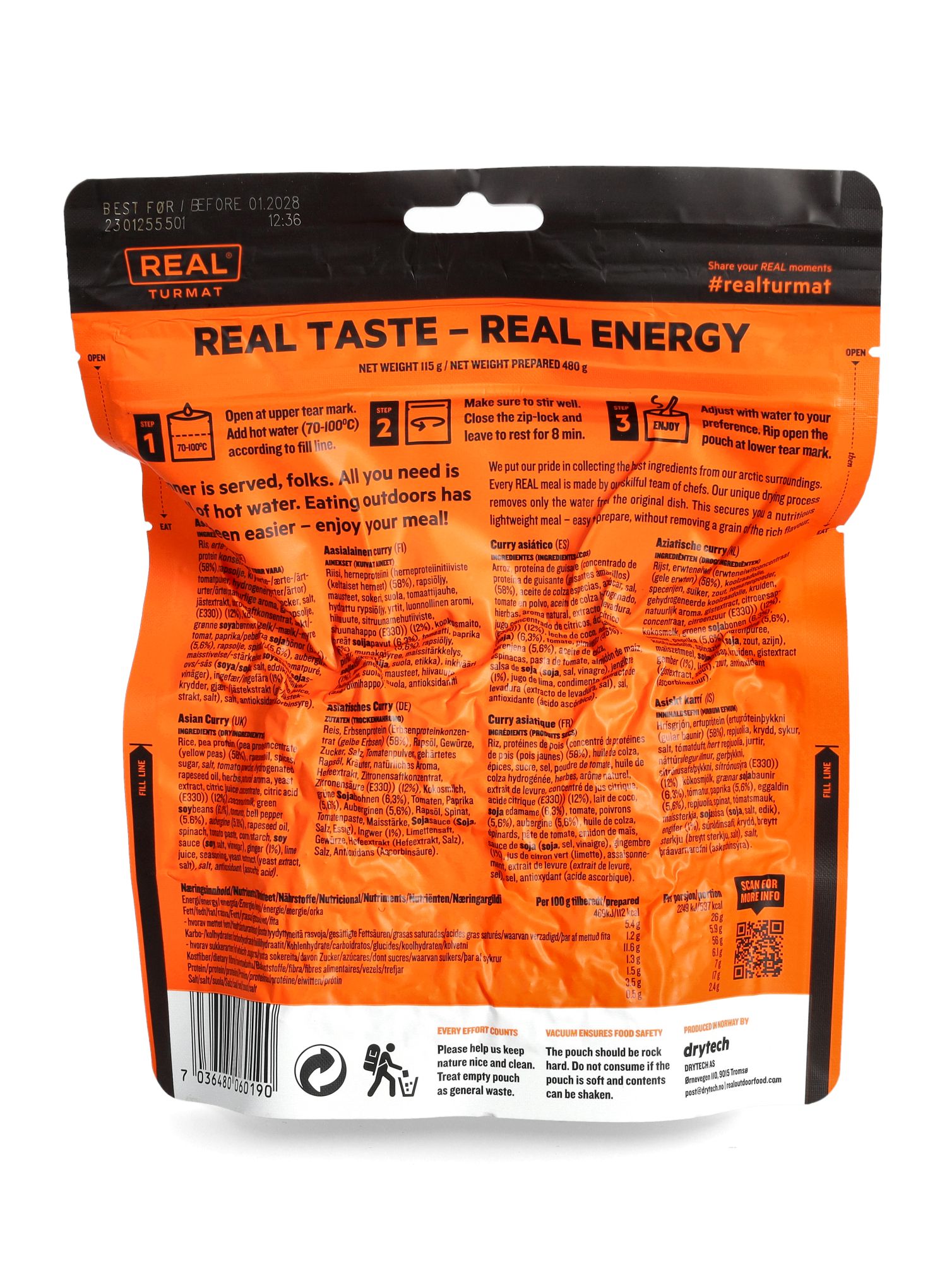 Liofilizat Real Turmat Asian Curry 480 g