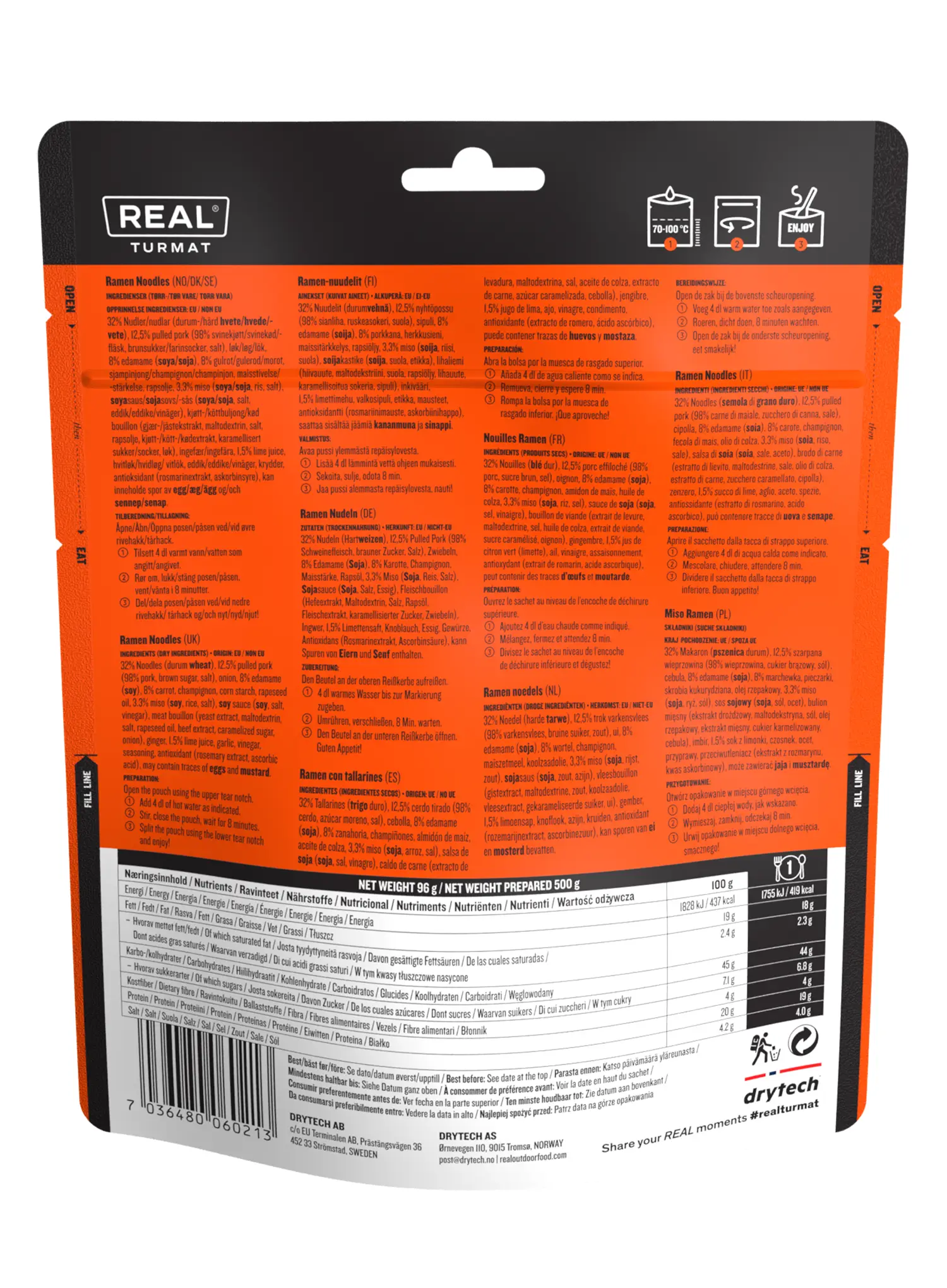 Liofilizat Real Turmat Ramen s tjesteninom 500 g