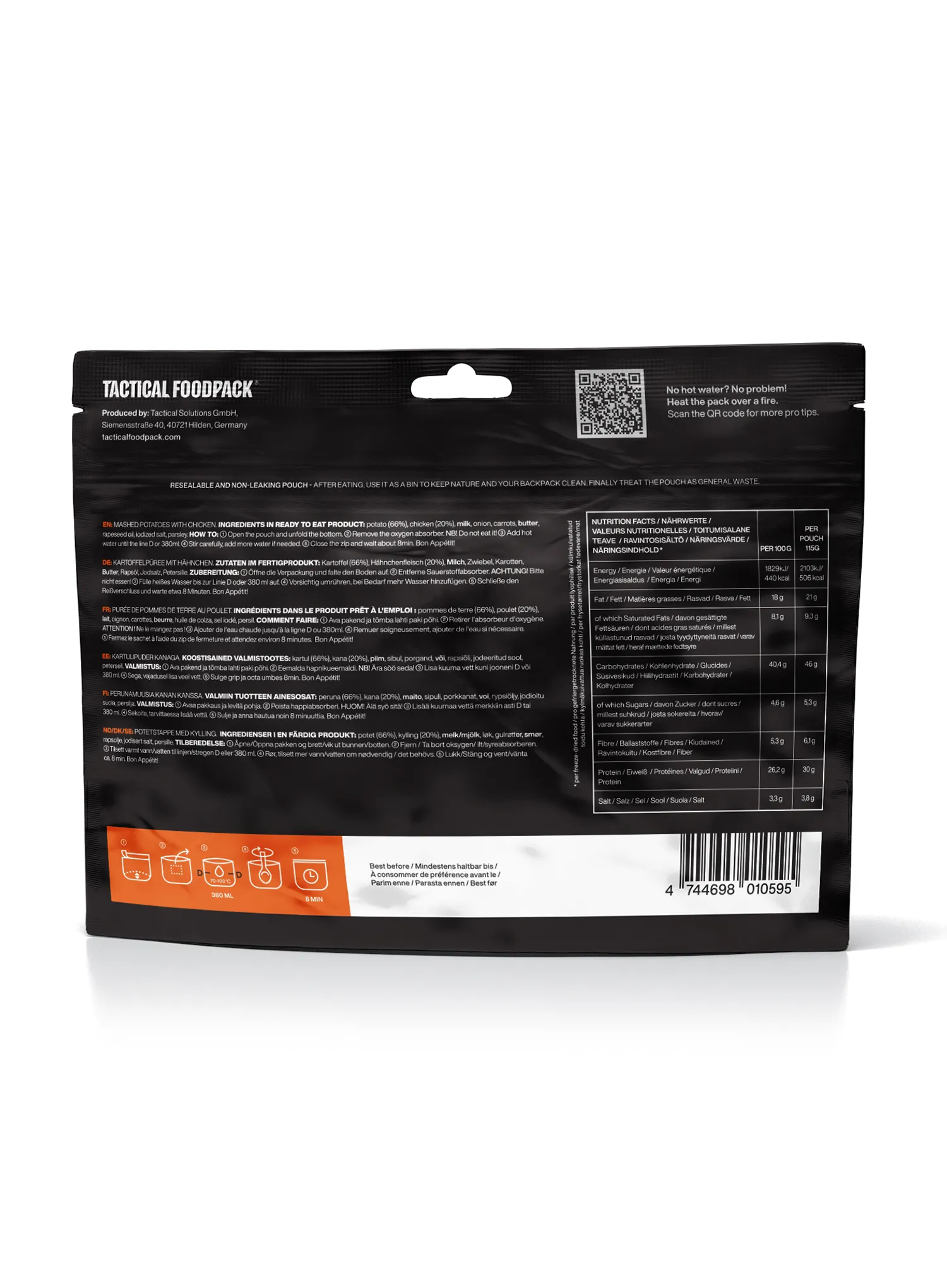 Liofilizat Tactical Foodpack Pomiješani krumpir s piletinom 495 g