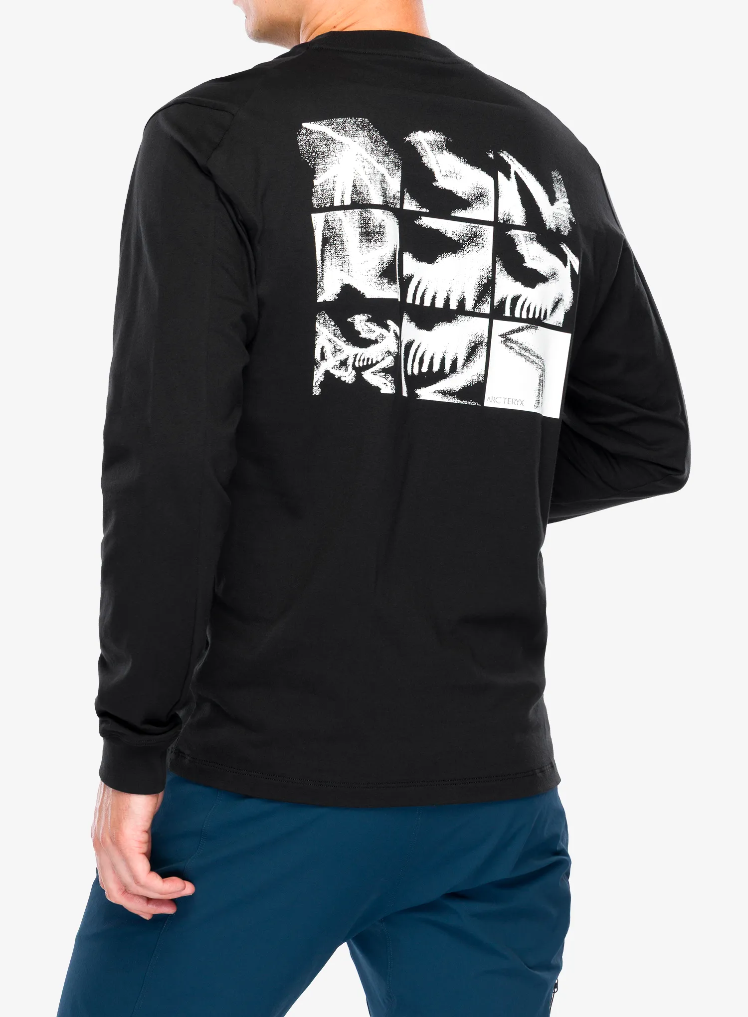Majica dugih rukava Arcteryx Kragg SL Cotton Bird Tile LS - black/arctic silk