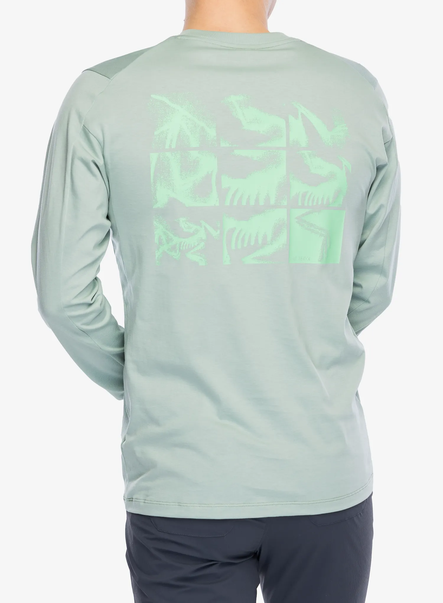 Majica dugih rukava Arcteryx Kragg SL Cotton Bird Tile LS  - stone green/phosphorescent