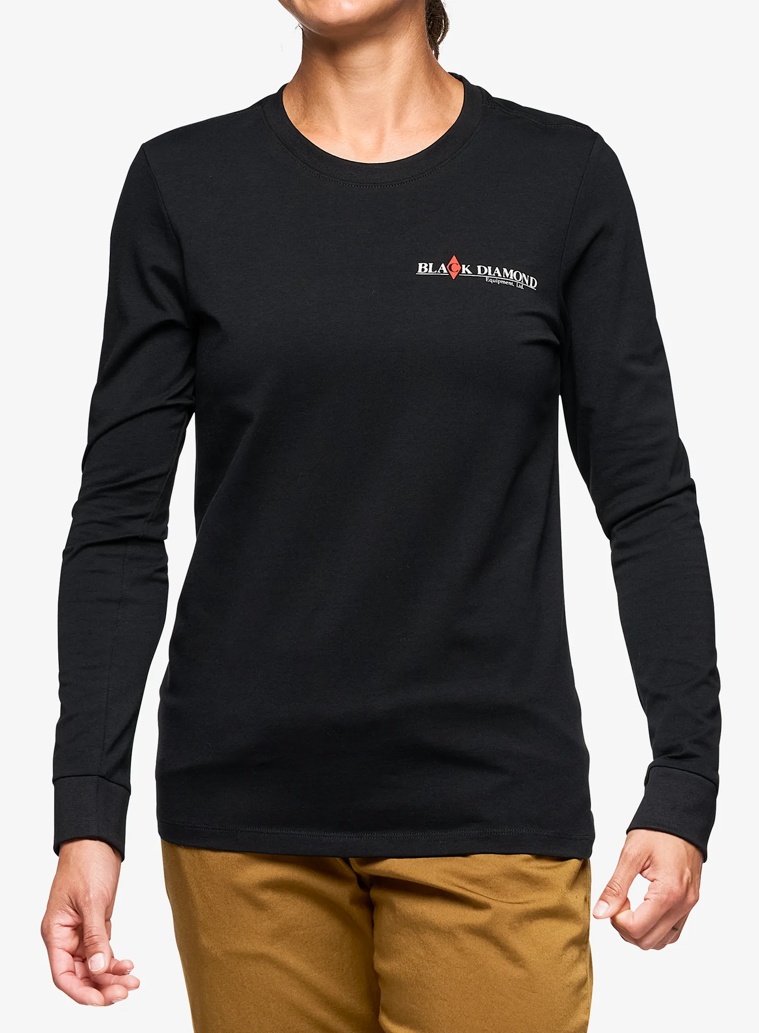 Ženski longsleeve Black Diamond Heritage Wordmark LS Tee - black