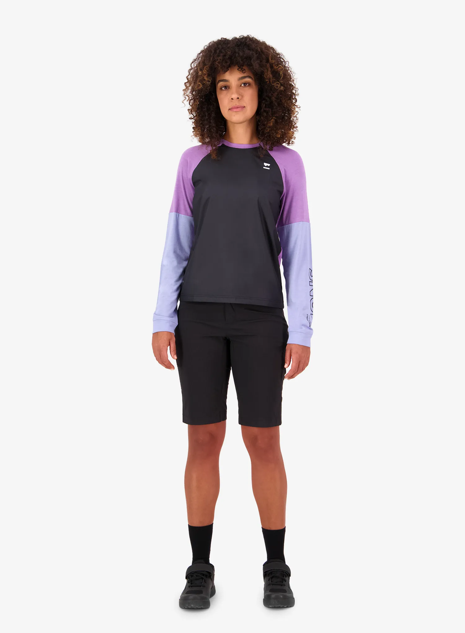 Ženski longsleeve Mons Royale Tarn Merino Bike Wind Jersey - skyline/bloom/black