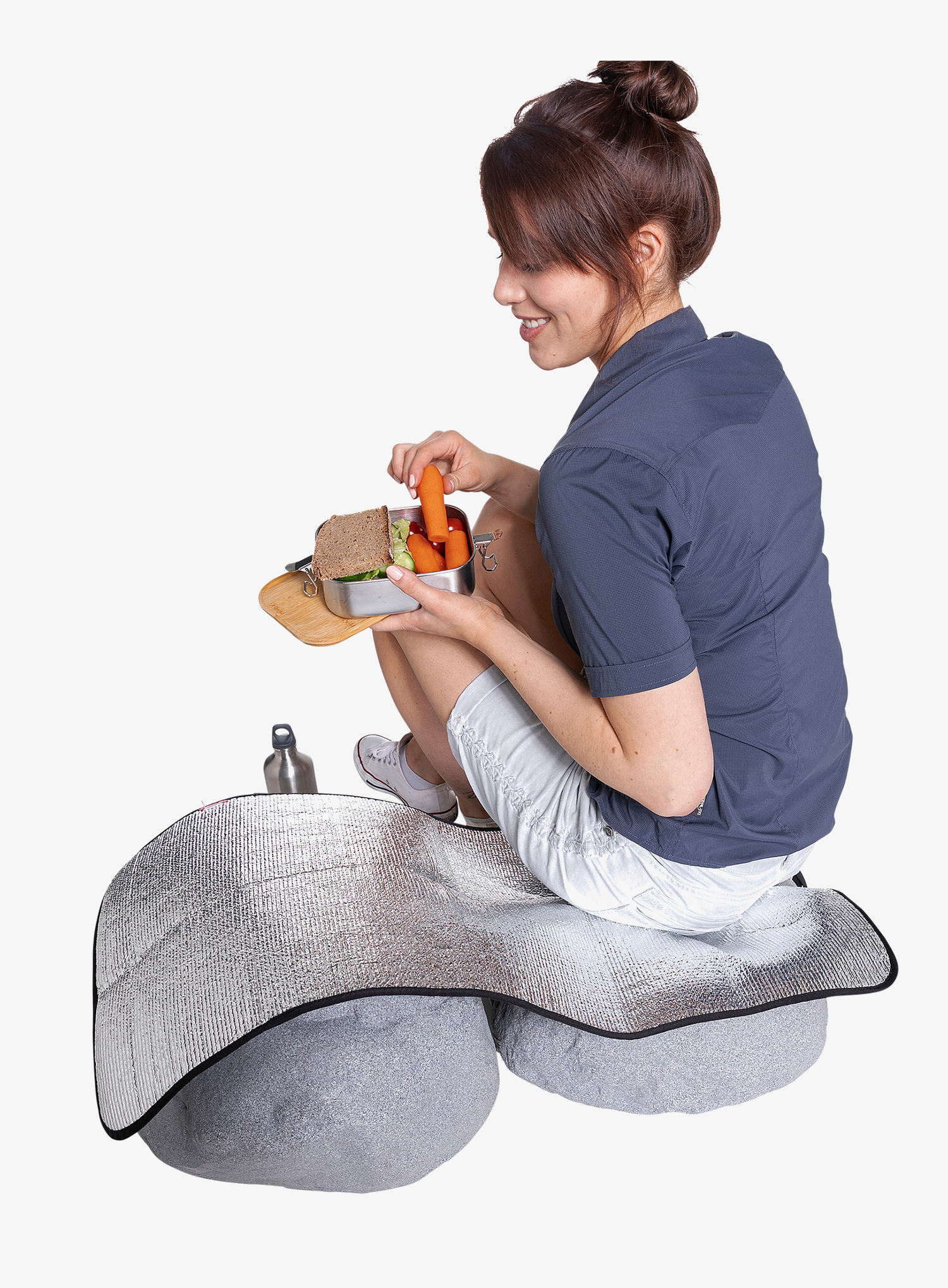 Podloga za sjedenje Tatonka Alu-Seat Mat 45 x 90 cm - silver