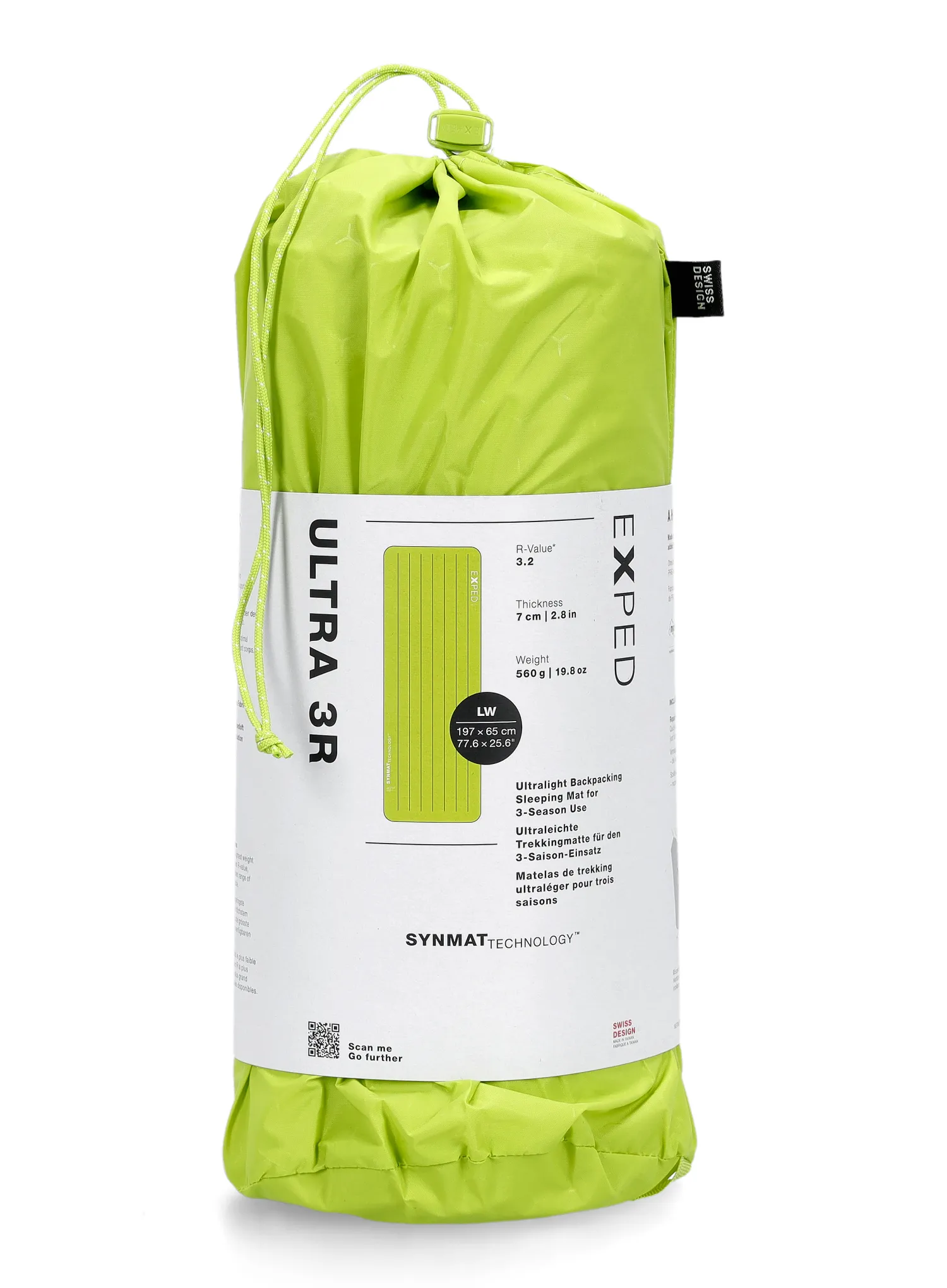 Samonapuhavajuća podloga Exped Ultra 3R LW - lime