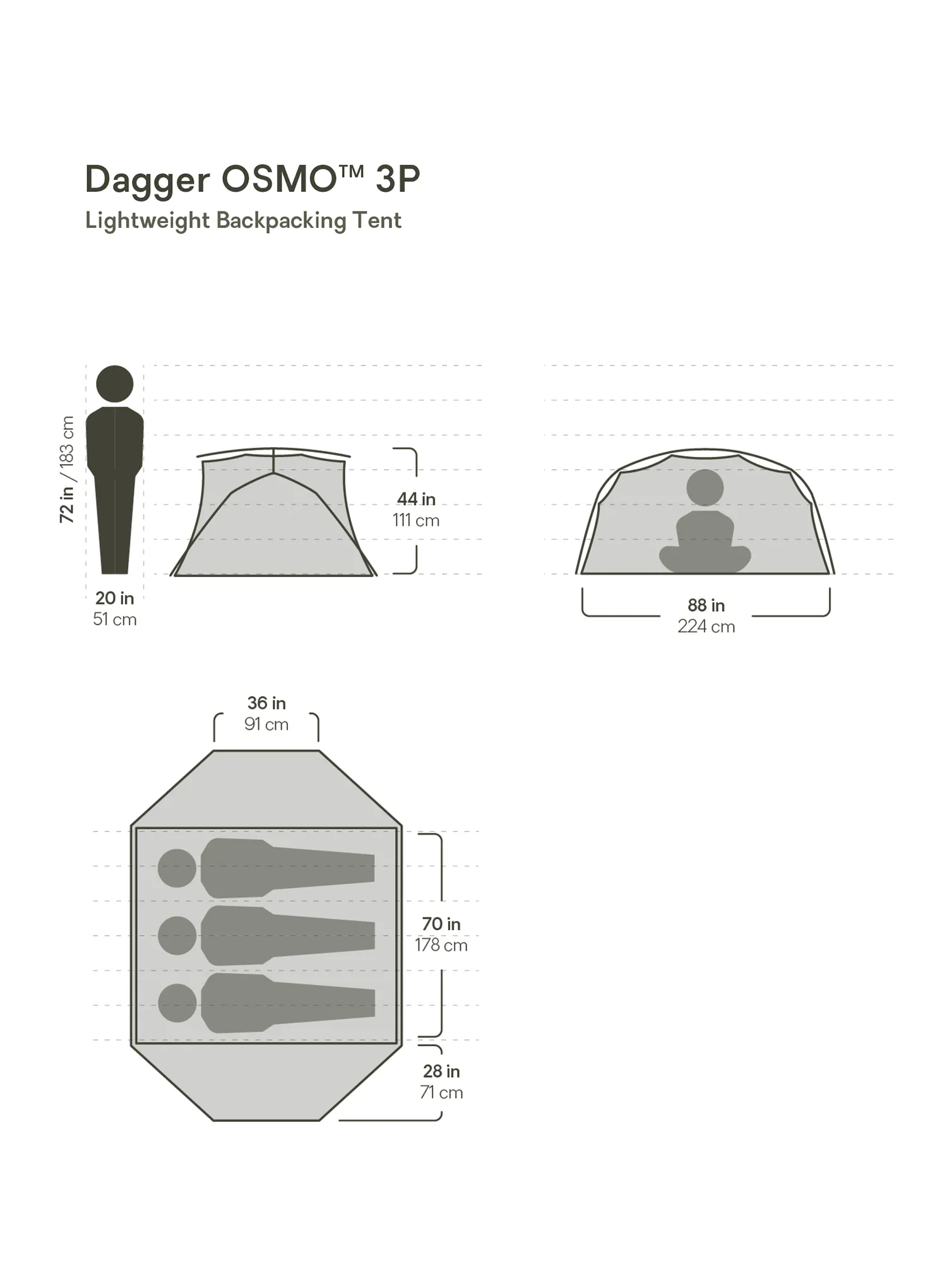 Šator za 3 osobe Nemo Dagger OSMO 3P