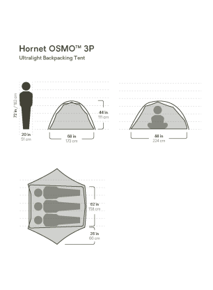 Šator za 3 osobe Nemo Hornet OSMO 3P - goodnight gray