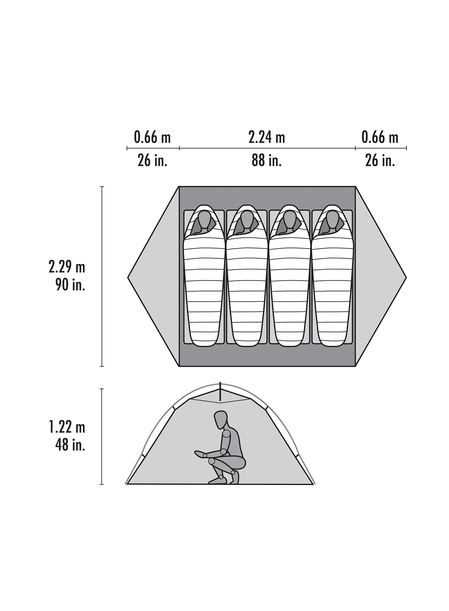 Šator za 4 osobe MSR Elixir 4 Tent - green