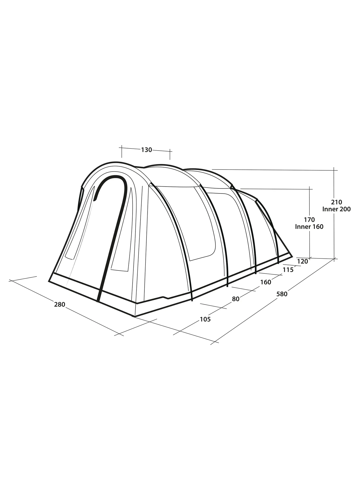 Šator za 4 osobe Outwell Rockwell 4