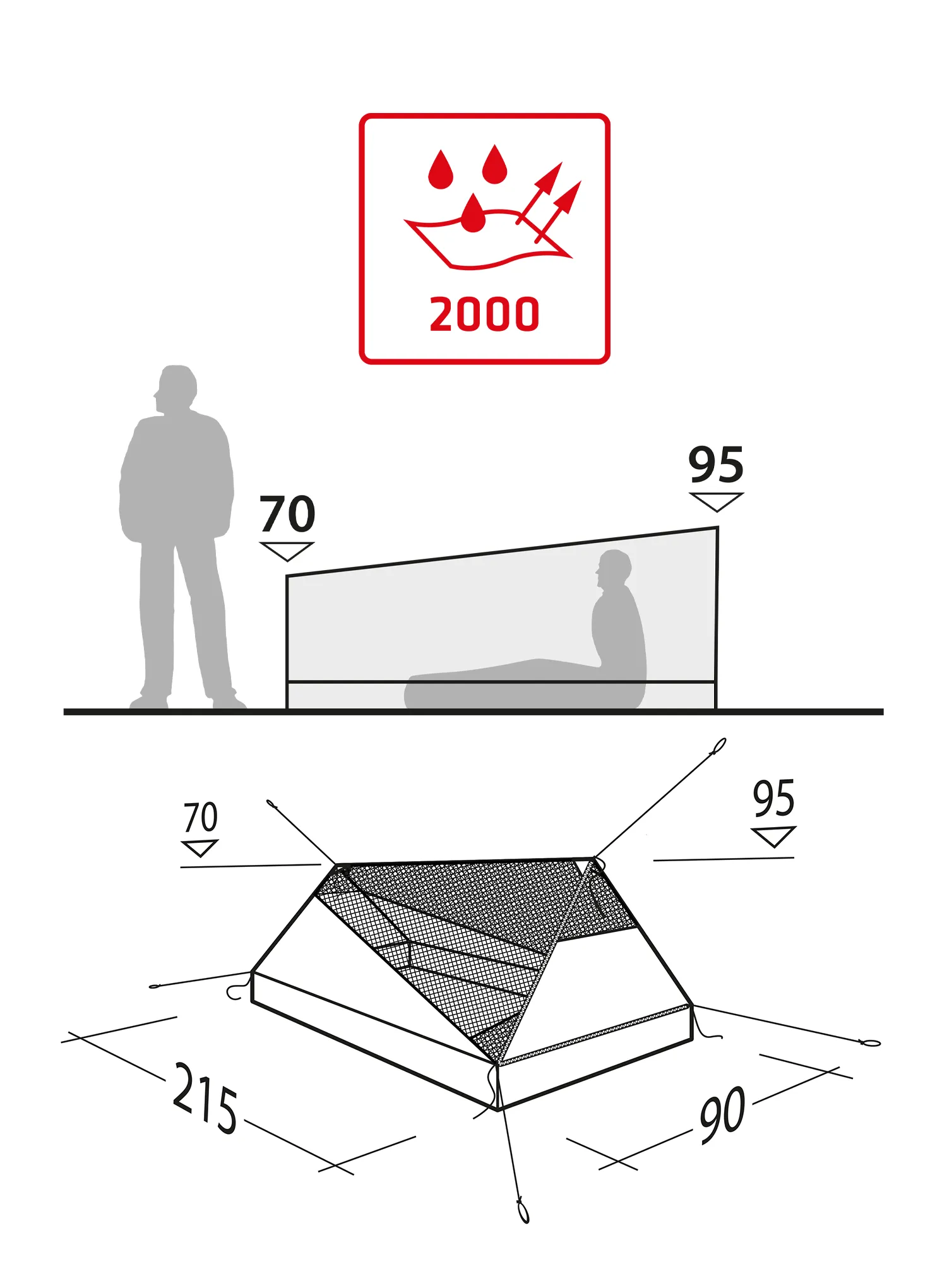 Šator za jednu osobu Robens Vestis 1 Mesh Tent UL - orange