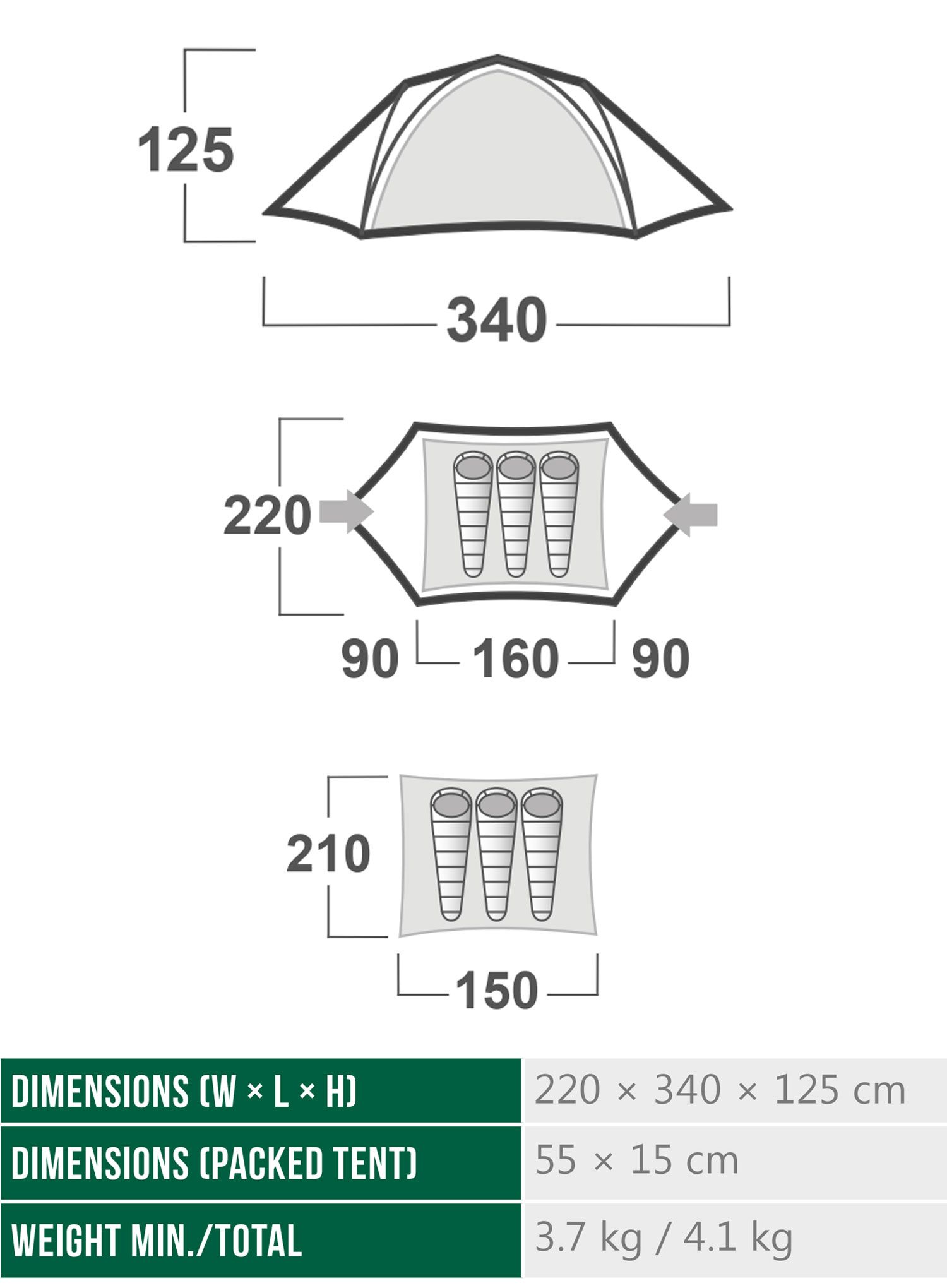 Planinarski šator Husky Burton 2-3