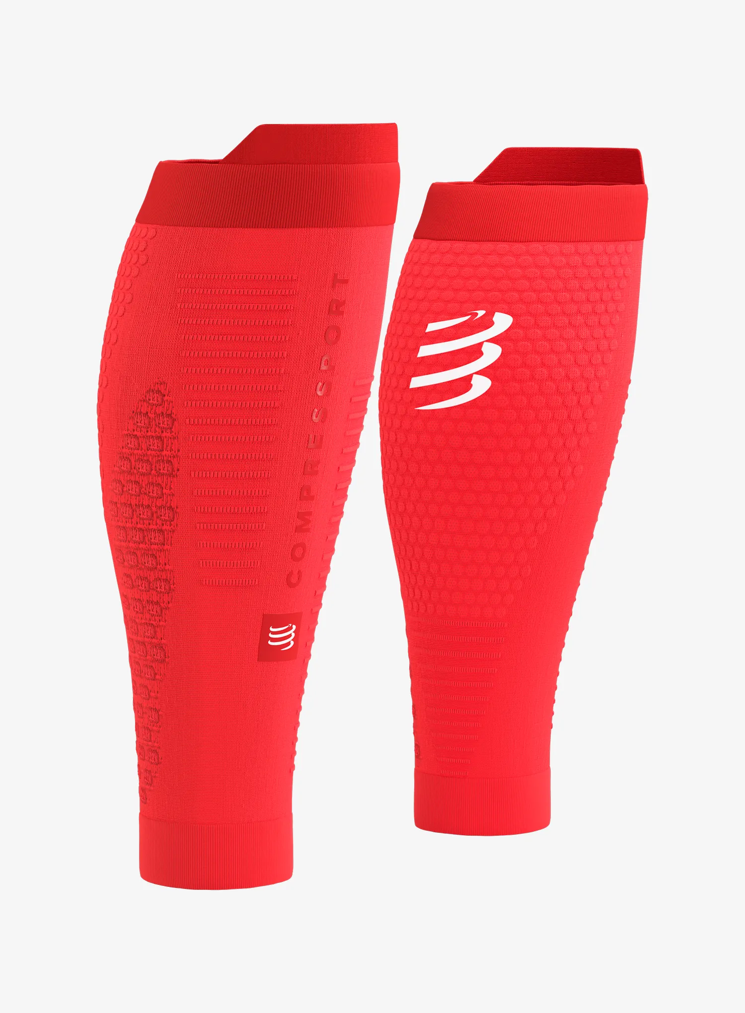 Nogavice za trčanje Compressport R2 3.0 - fluo red/white