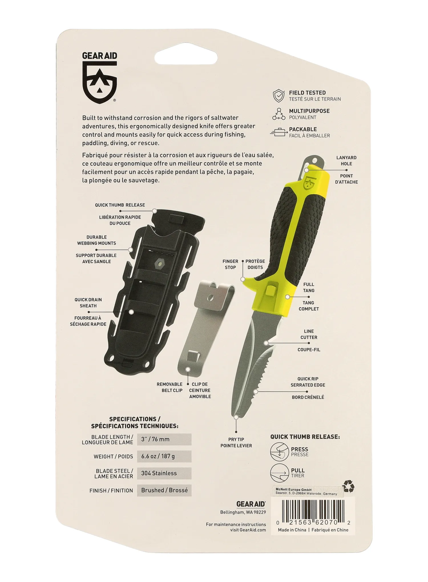 Taktički nož GearAid Tanu Dive and Rescue - grey