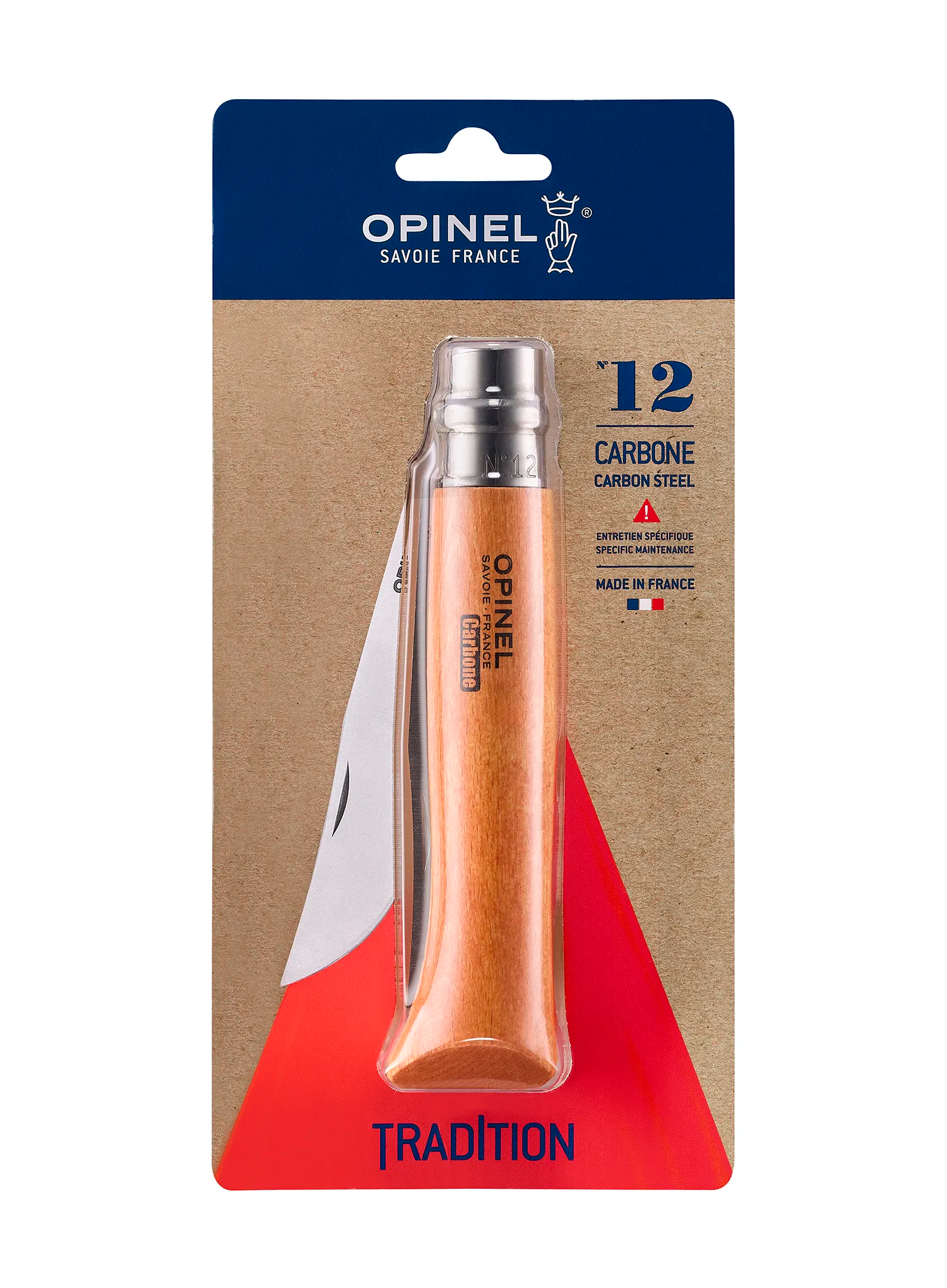 Sklopivi putni nož Opinel Carbon no.12 - light wood