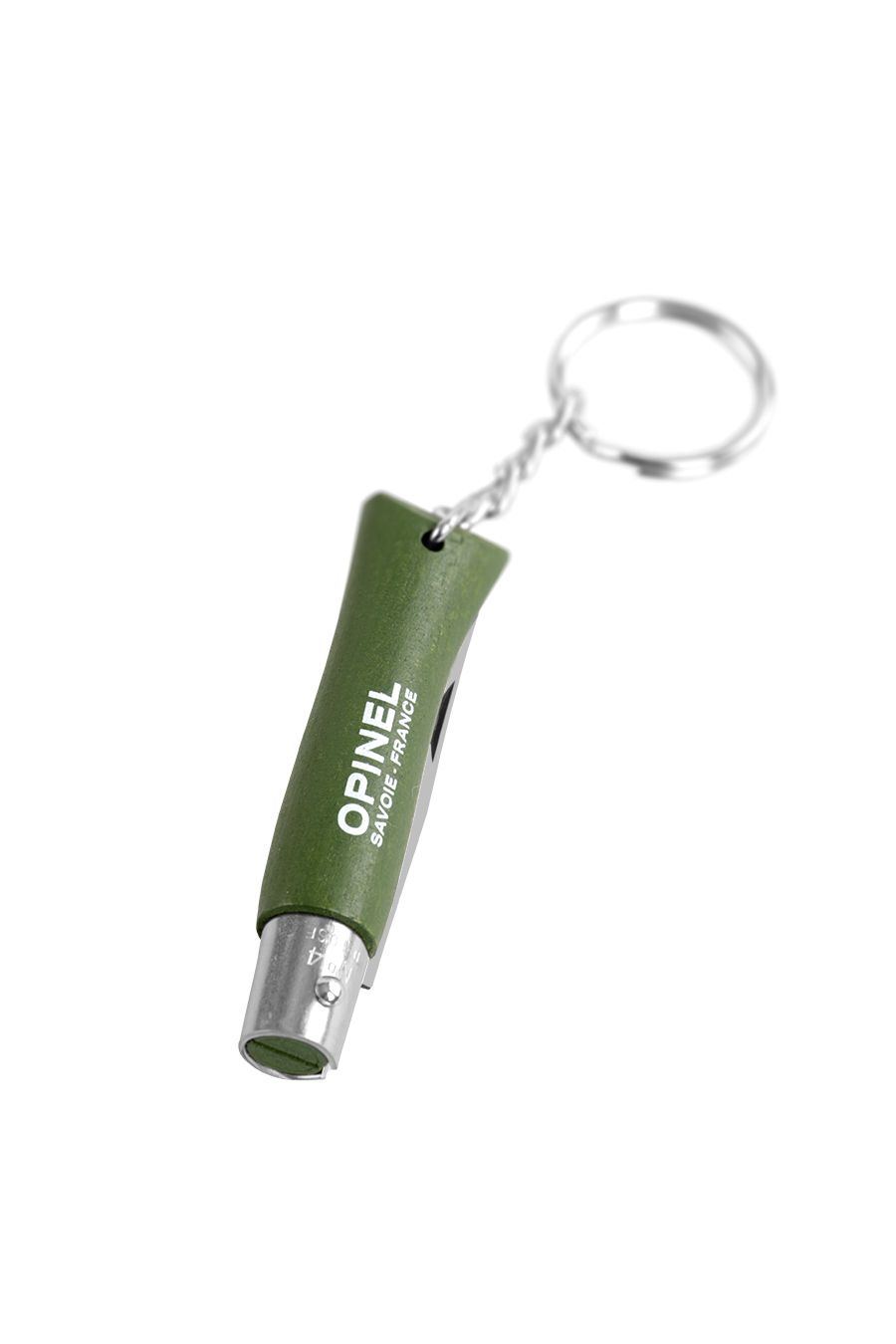 Nož u obliku privjeska Opinel No.04 Inox Origins - khaki keyring