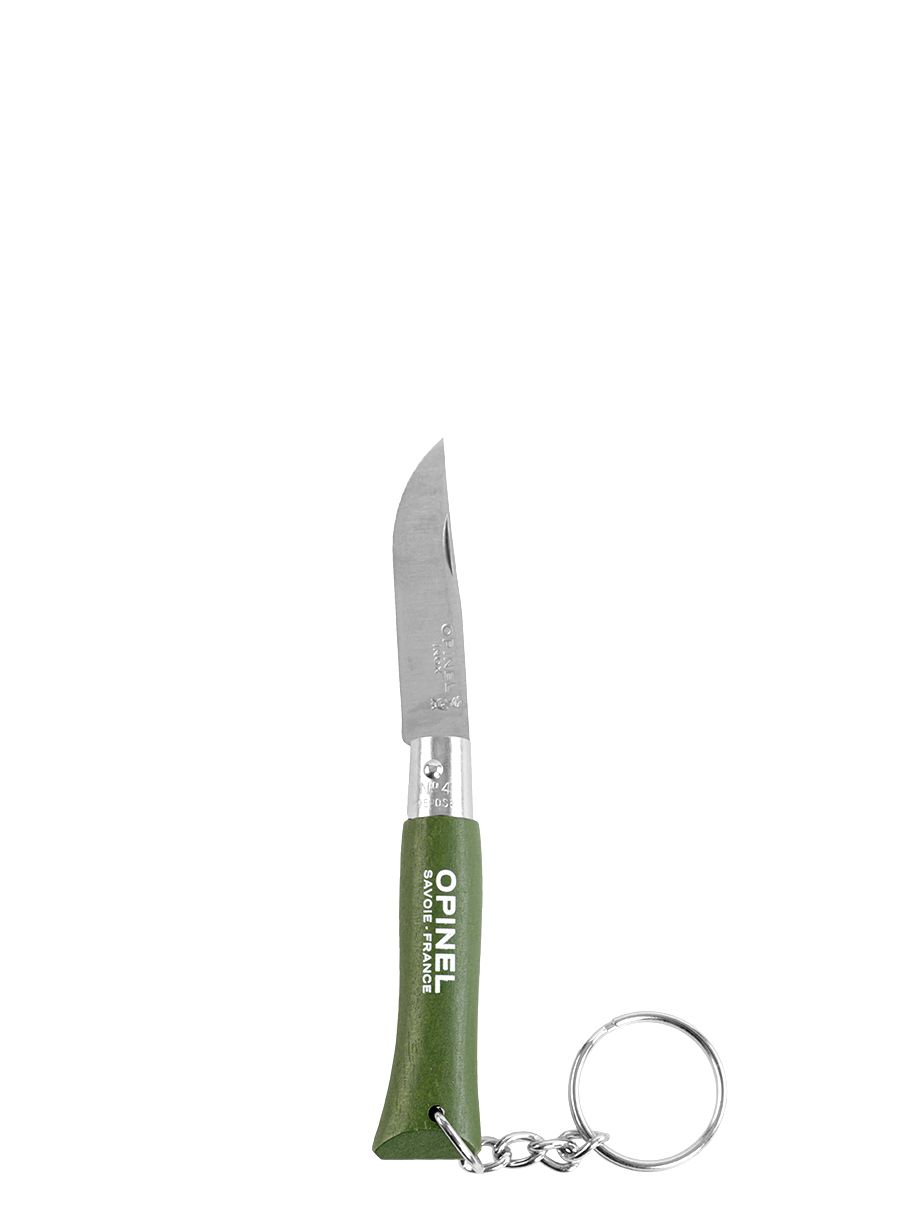 Nož u obliku privjeska Opinel No.04 Inox Origins - khaki keyring