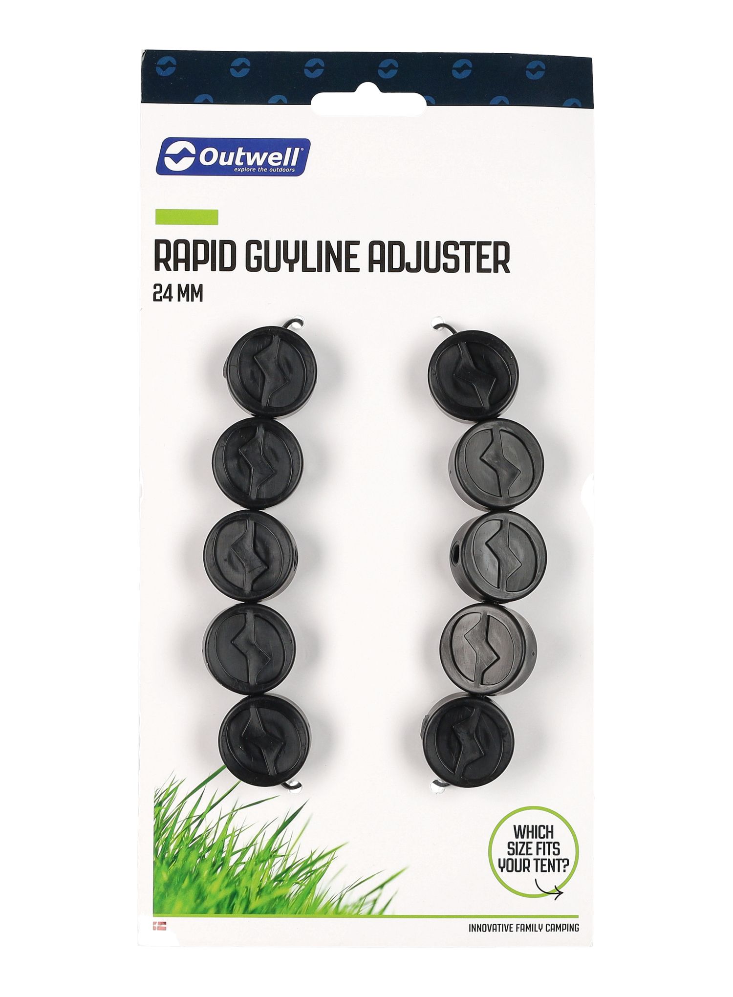 Odvodi Outwell Rapid Guyline Adjuster 24 mm - black