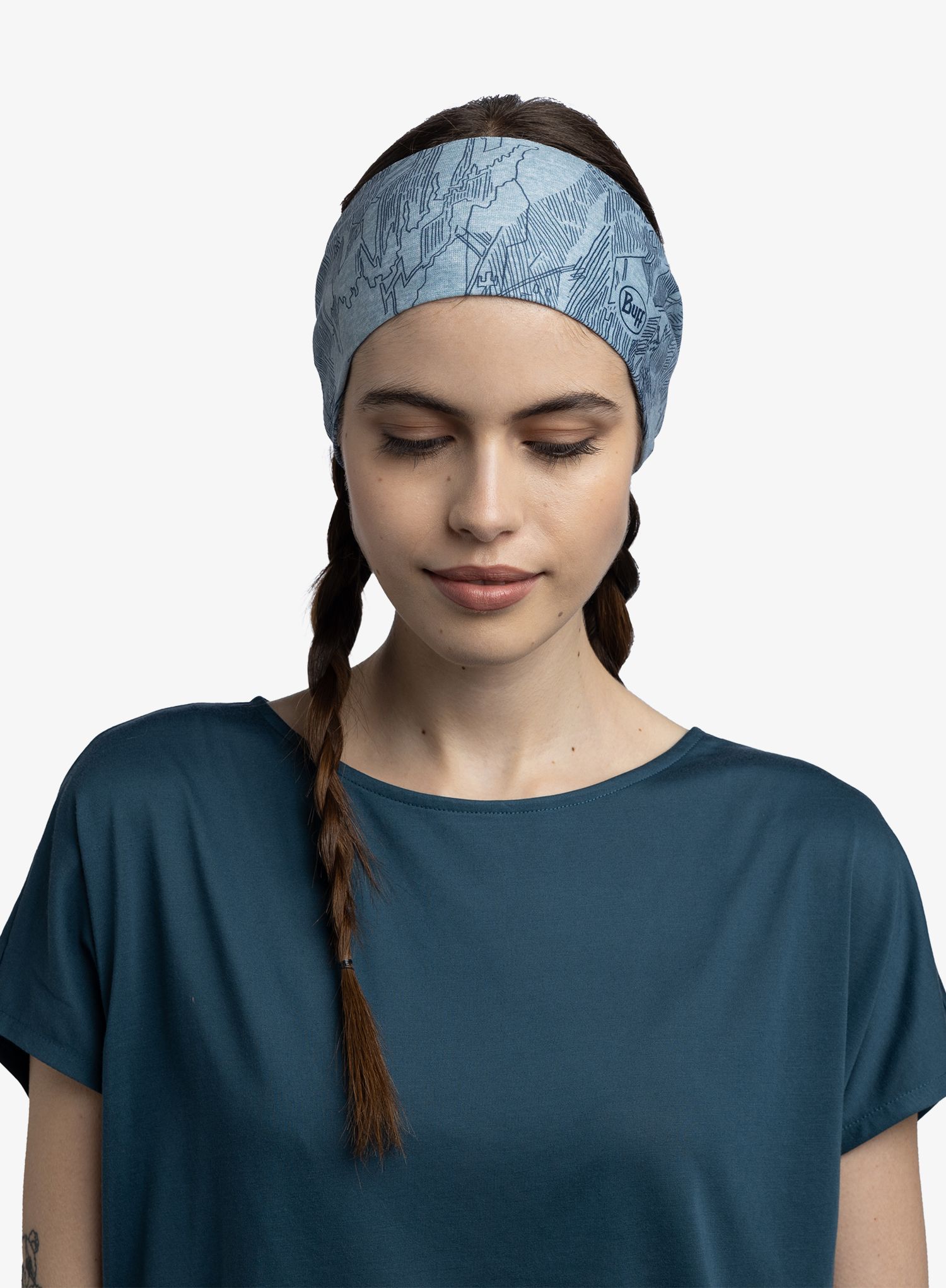 Traka za glavu Buff Coolnet UV Wide Headband - laven mist